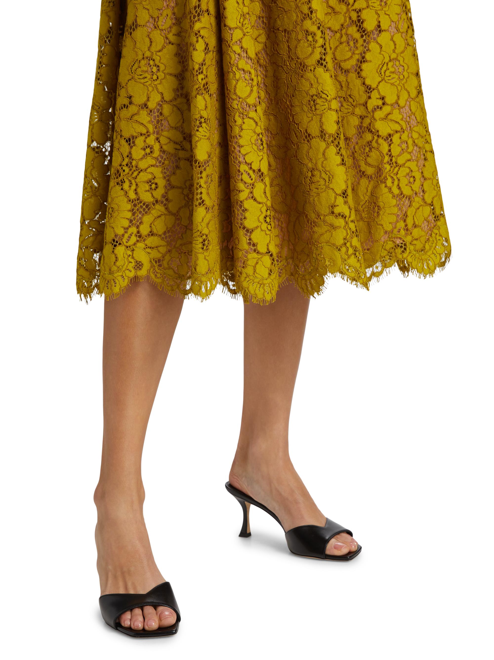 michael kors yellow lace dress Michael Kors Yellow Lace Dress Outfit