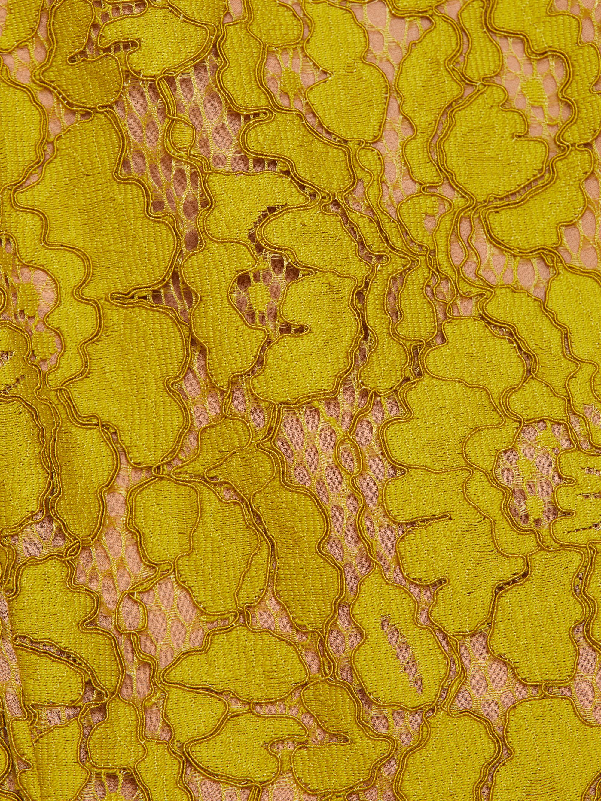 michael kors yellow lace dress Michael Kors Collection Lace Sleeveless Midi-Dress