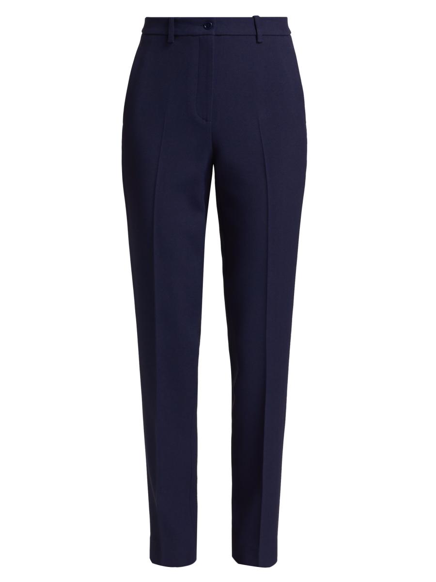 Michael Kors Women's Samantha Pleated Straight-leg Pants In Blue