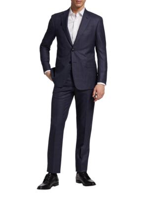 Corneliani checked wool suit - Blue