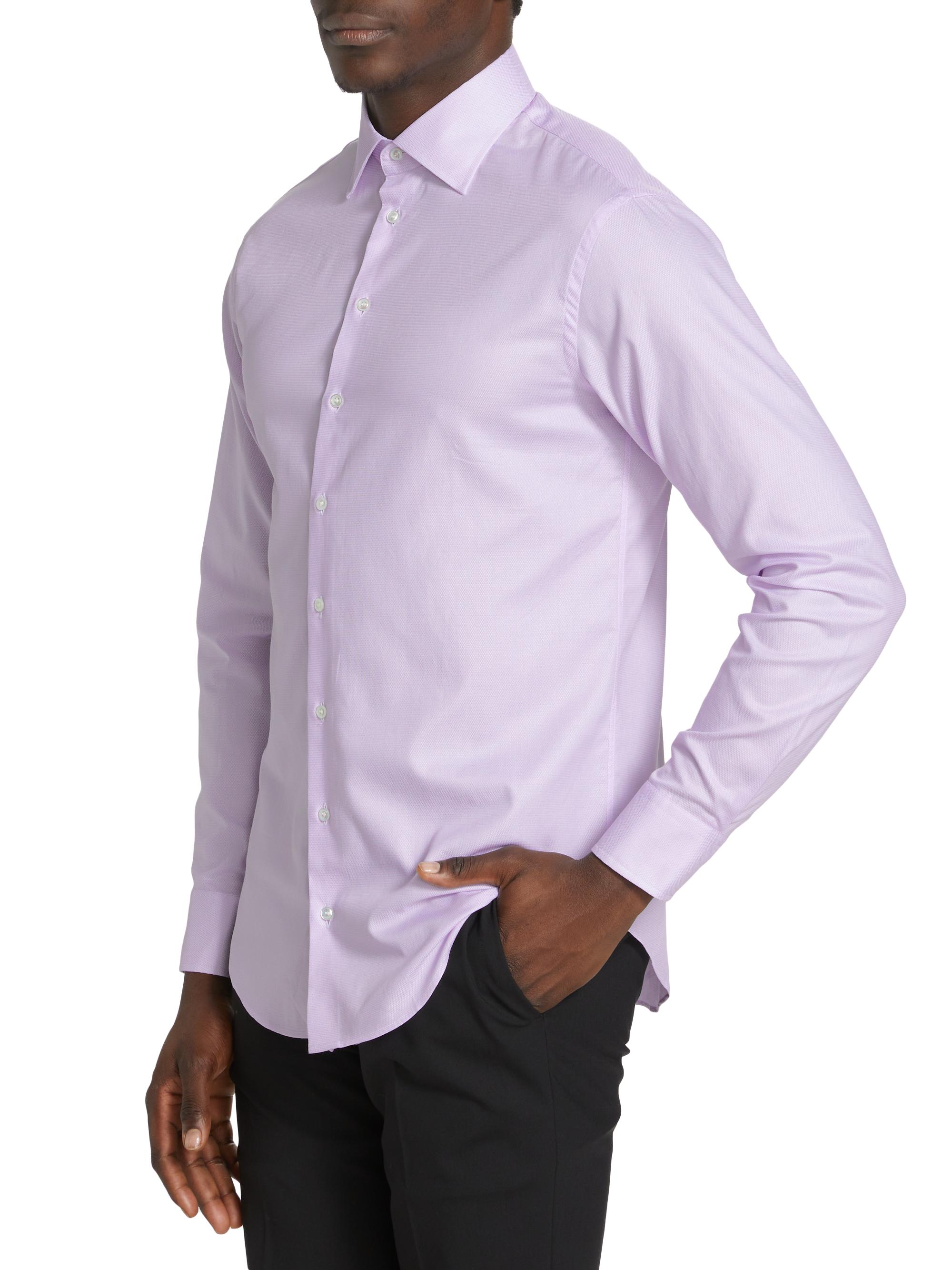 honeycomb dress shirt Bugatchi Julian Honeycomb Sport Shirt JS3090L3S Air Blue / M