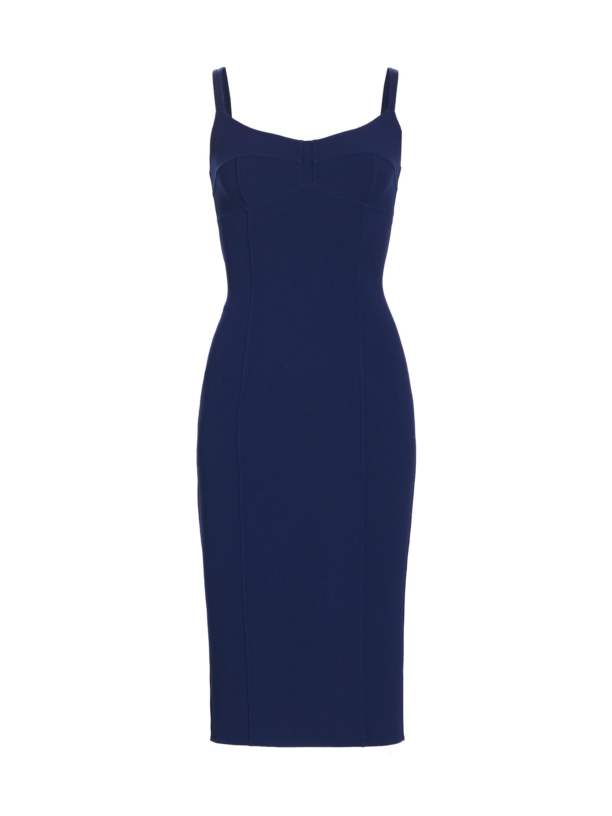 Michael Kors Collection Women's Wool-Blend Slip Sheath Dress - Navy