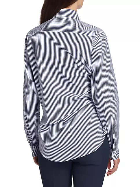Shop Michael Kors Collection Striped Cinched Shirt | Saks Fifth Avenue