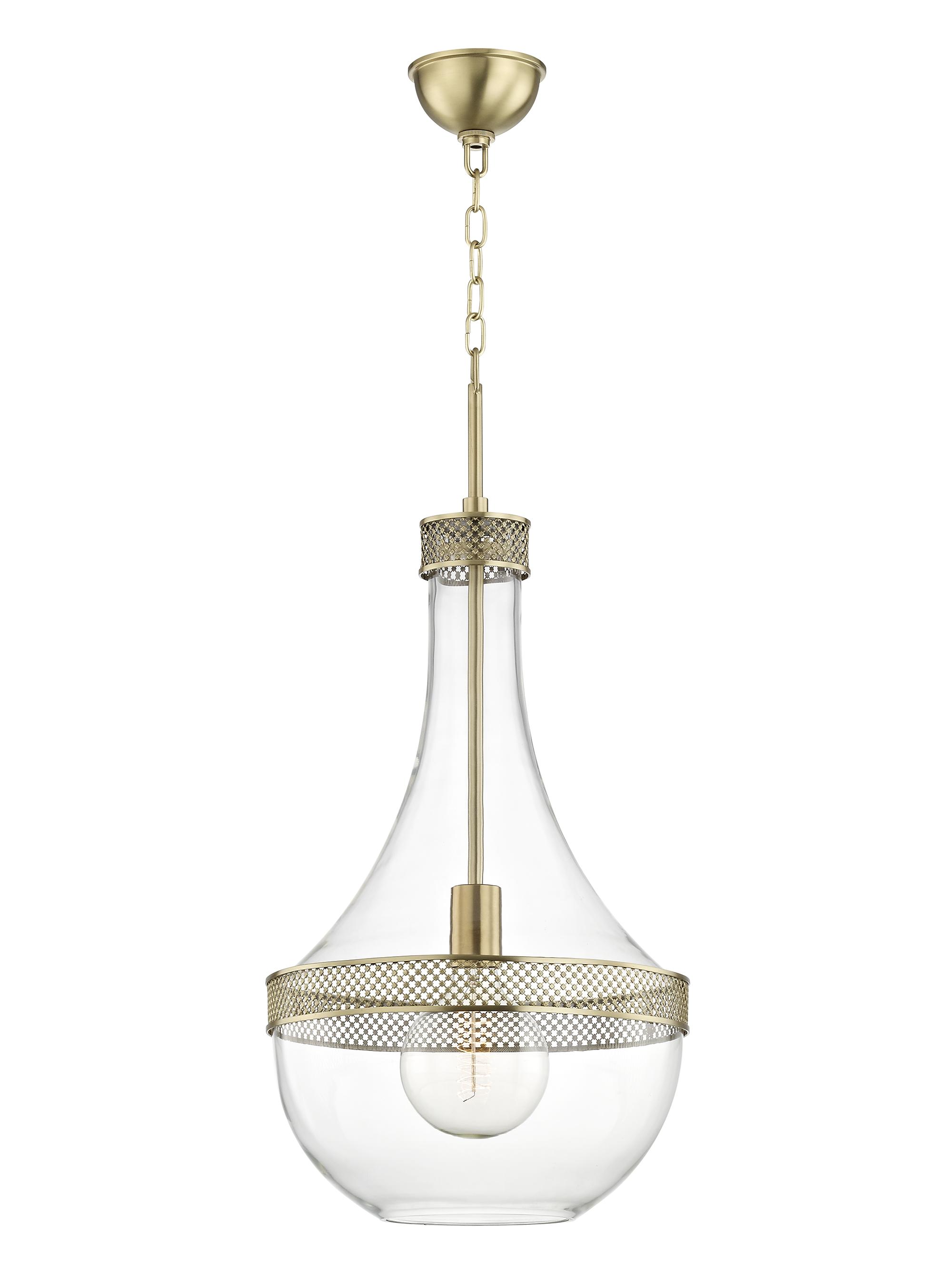 Hudson Valley Lighting Hagen One-Light  Pendant - Aged Brass