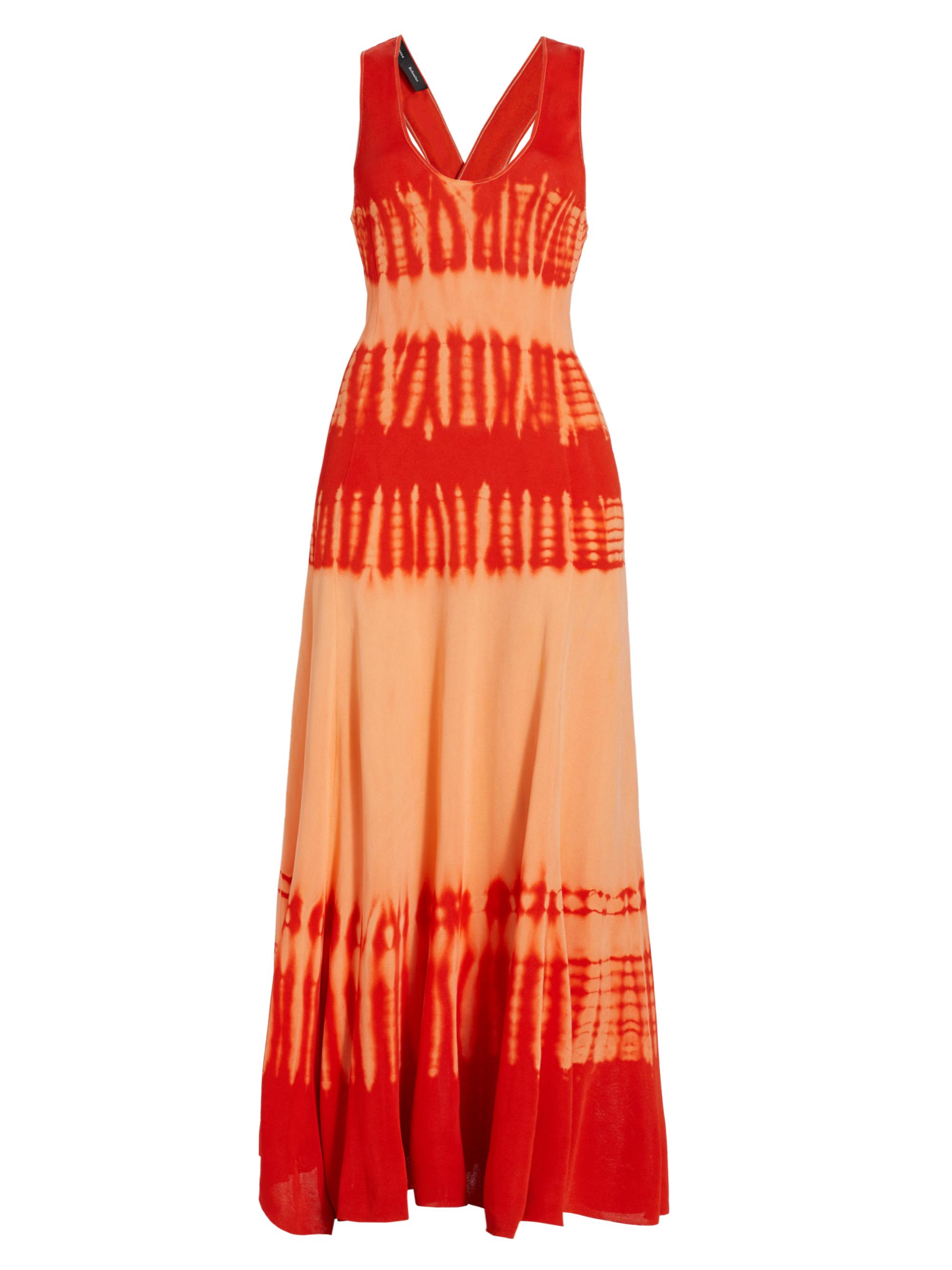 Proenza Schouler Women's Tie-Dye V-Neck Dress - Orange Multi