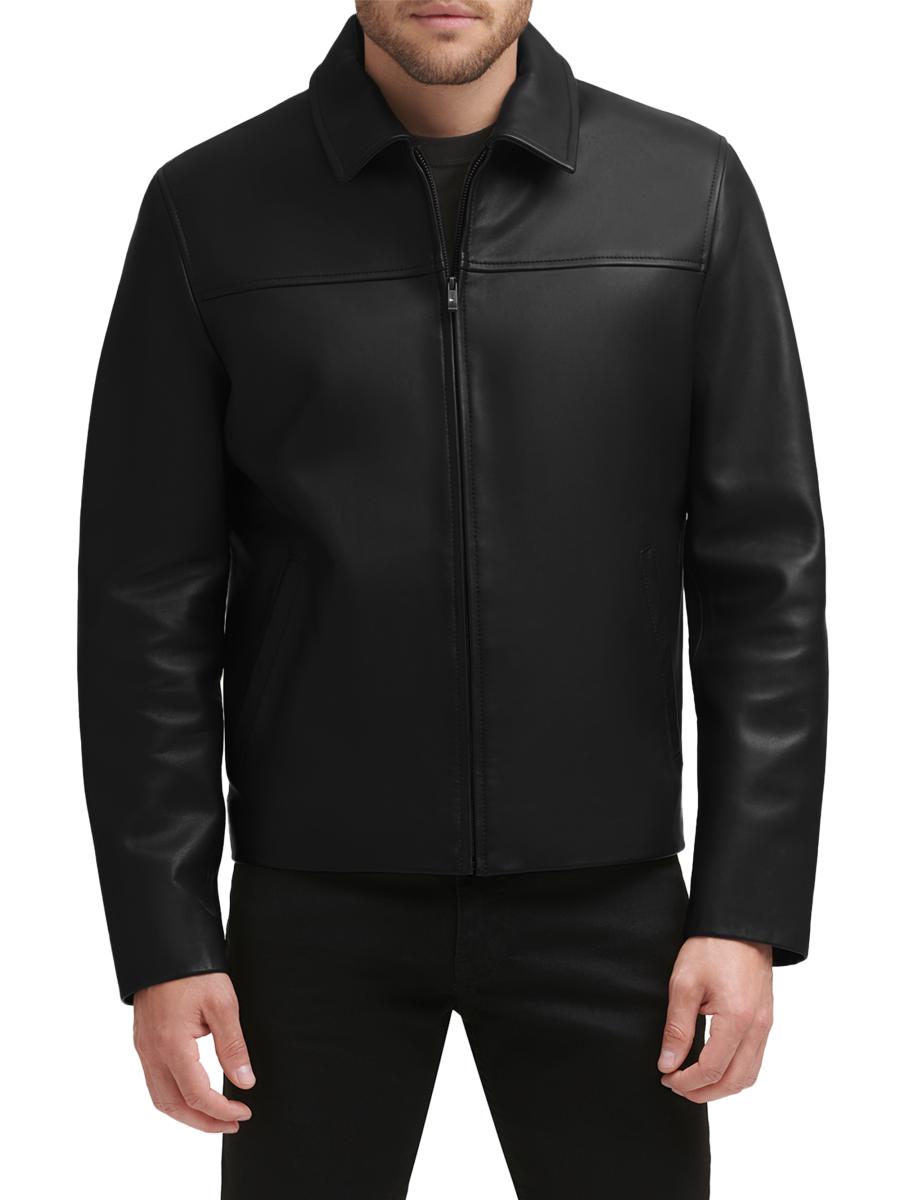 Cole Haan Smooth Lambskin Zip Jacket | Saks Fifth Avenue