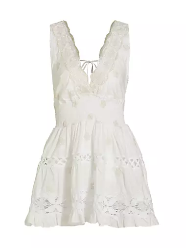 Marisa Cotton Lace Flounce Dress