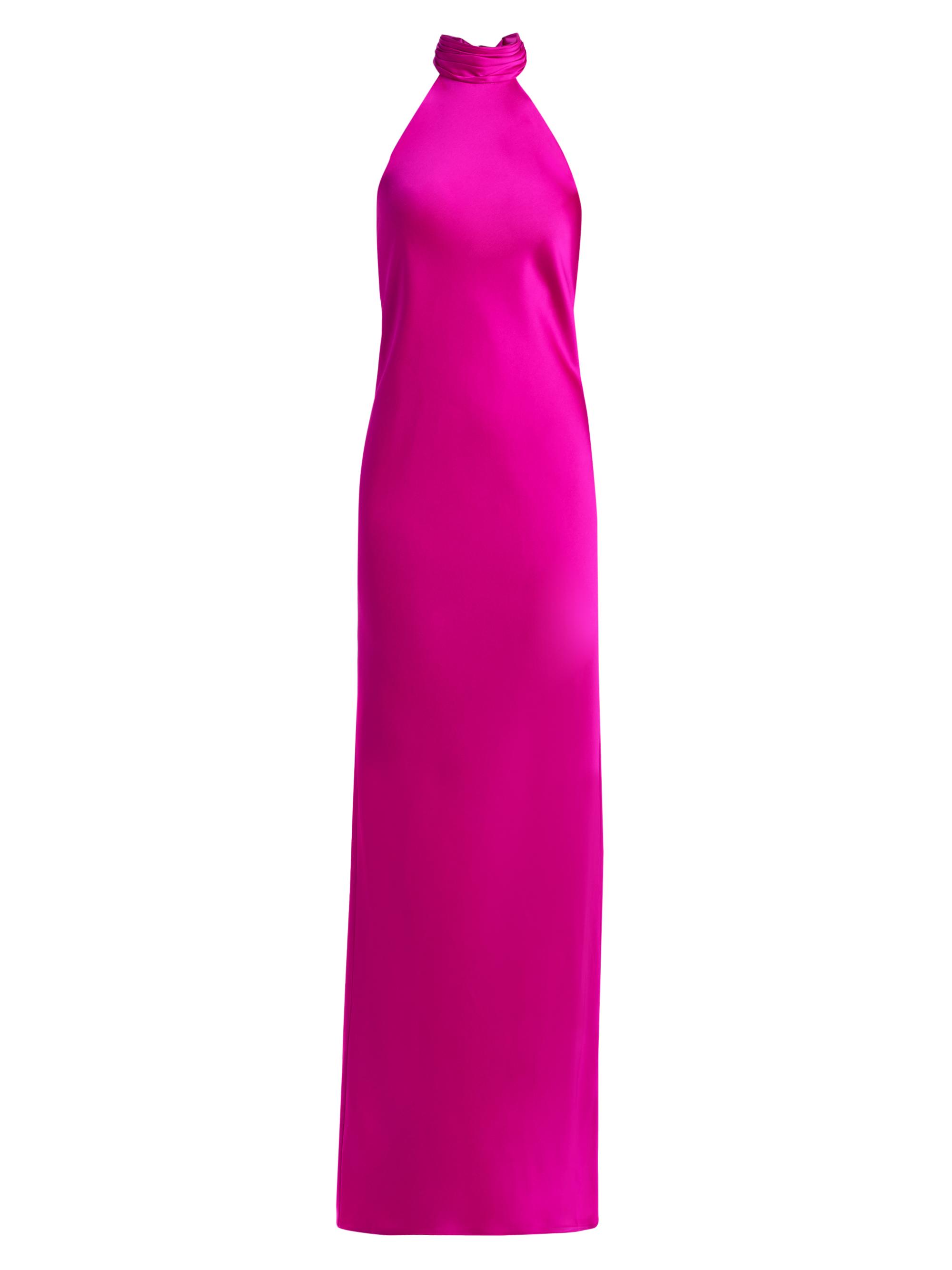 Ramy Brook Women's Tatiana High-Neck Satin Gown - Fiesta Pink