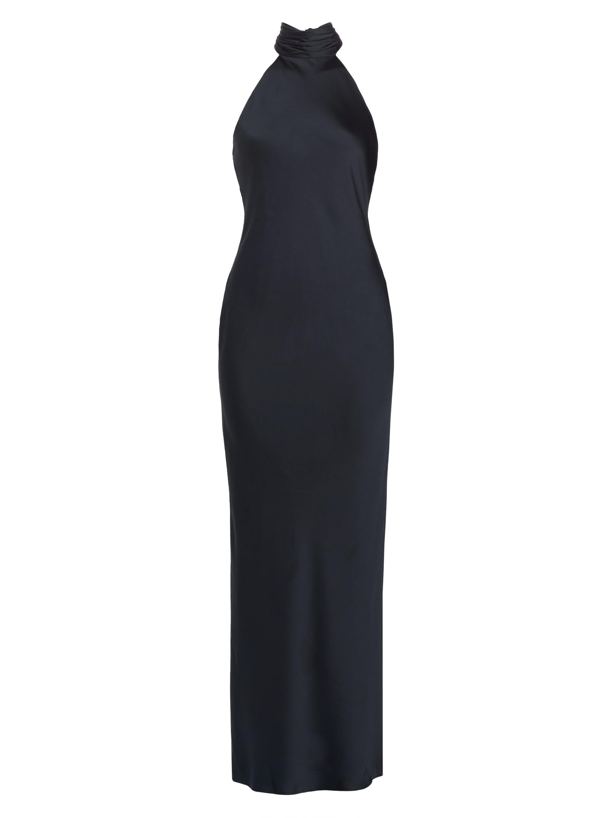 Ramy Brook Women's Tatiana High-Neck Satin Gown - Navy