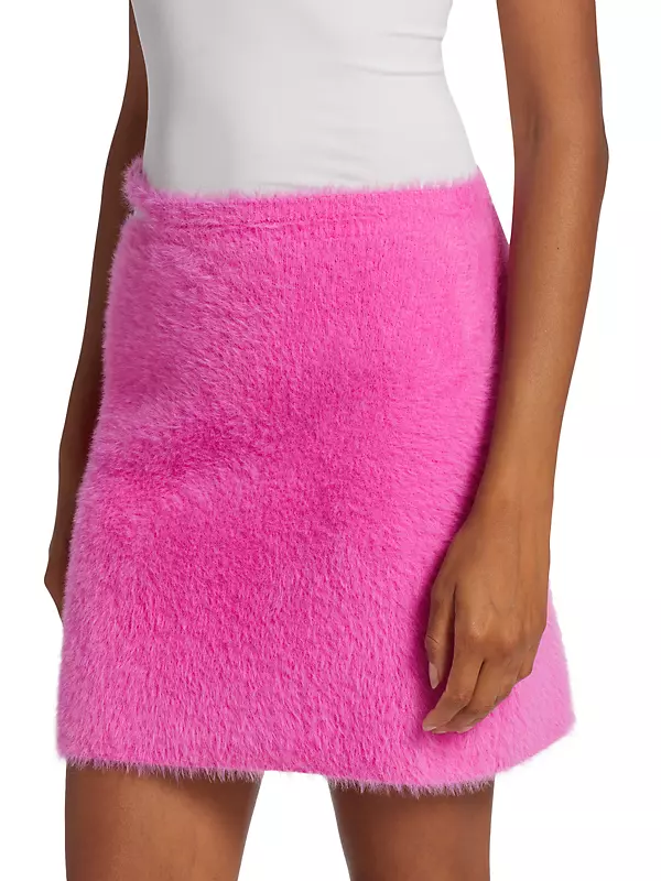 Makin' Moves Faux Fur Mini Skirt (Pink)- Final Sale Small / Pink