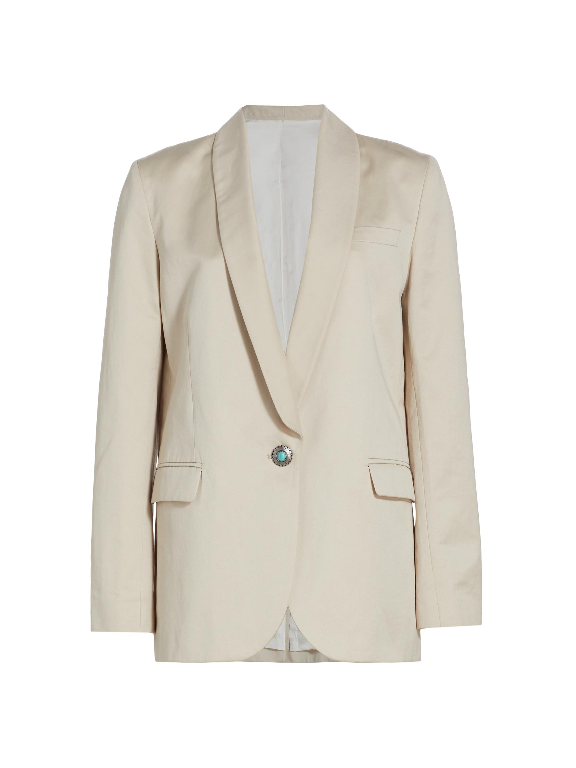 Fortela Women's Blaire Relaxed Cotton Blazer - Camel
