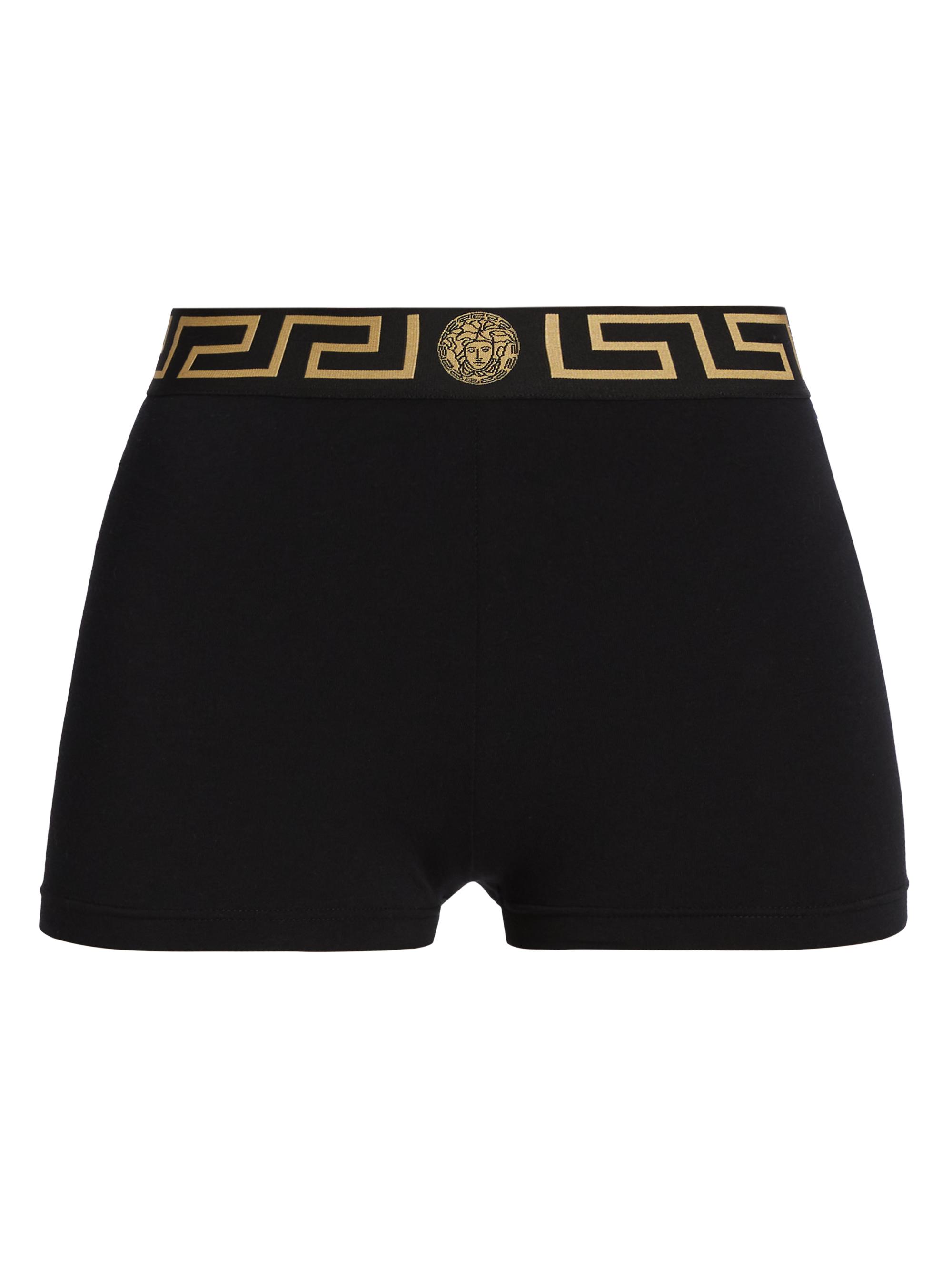 Versace Women's Icon Elasticized Logo Shorts - Black