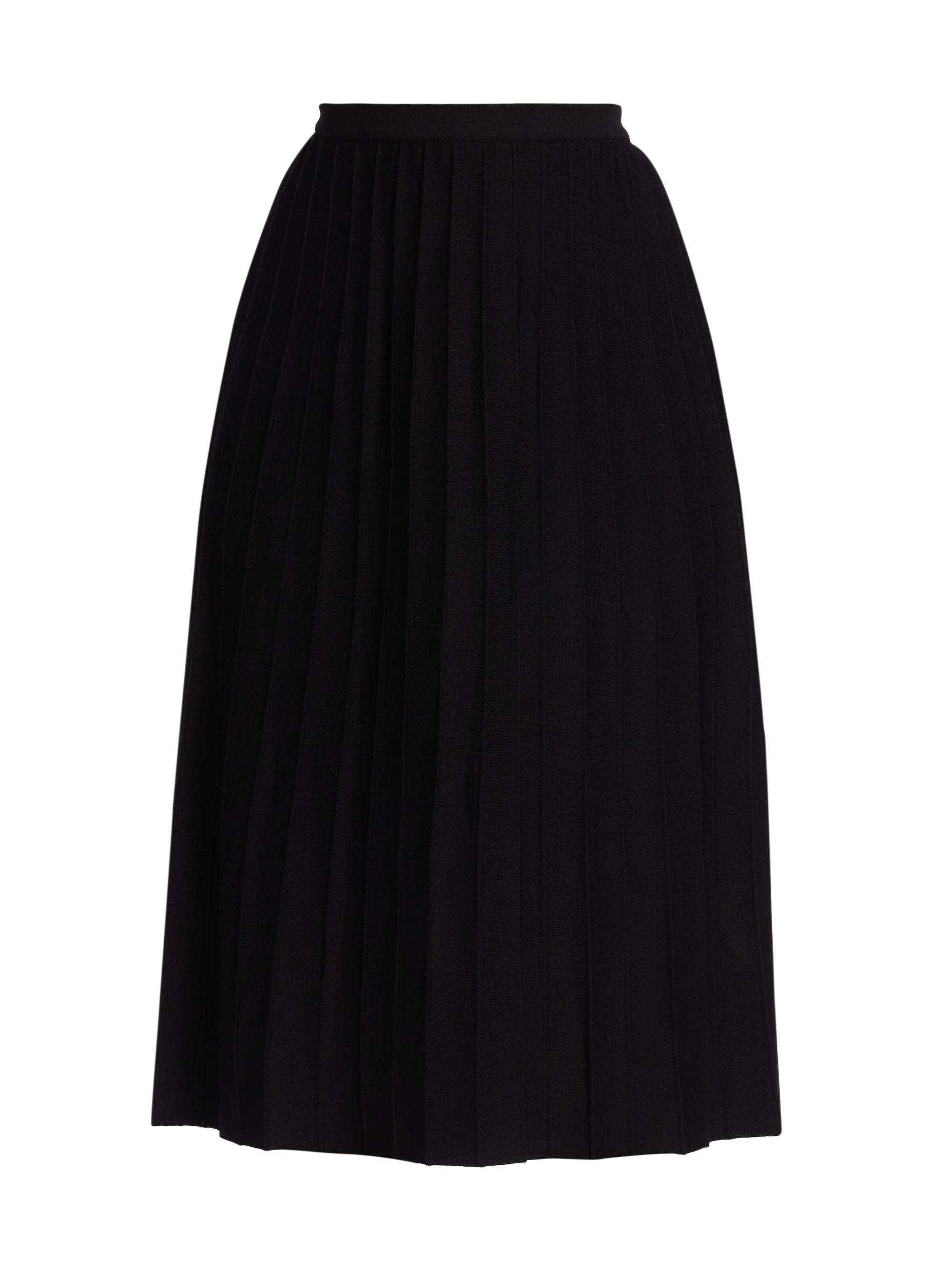 Ming Wang Women's Pleated Knit Midi-Skirt - Black