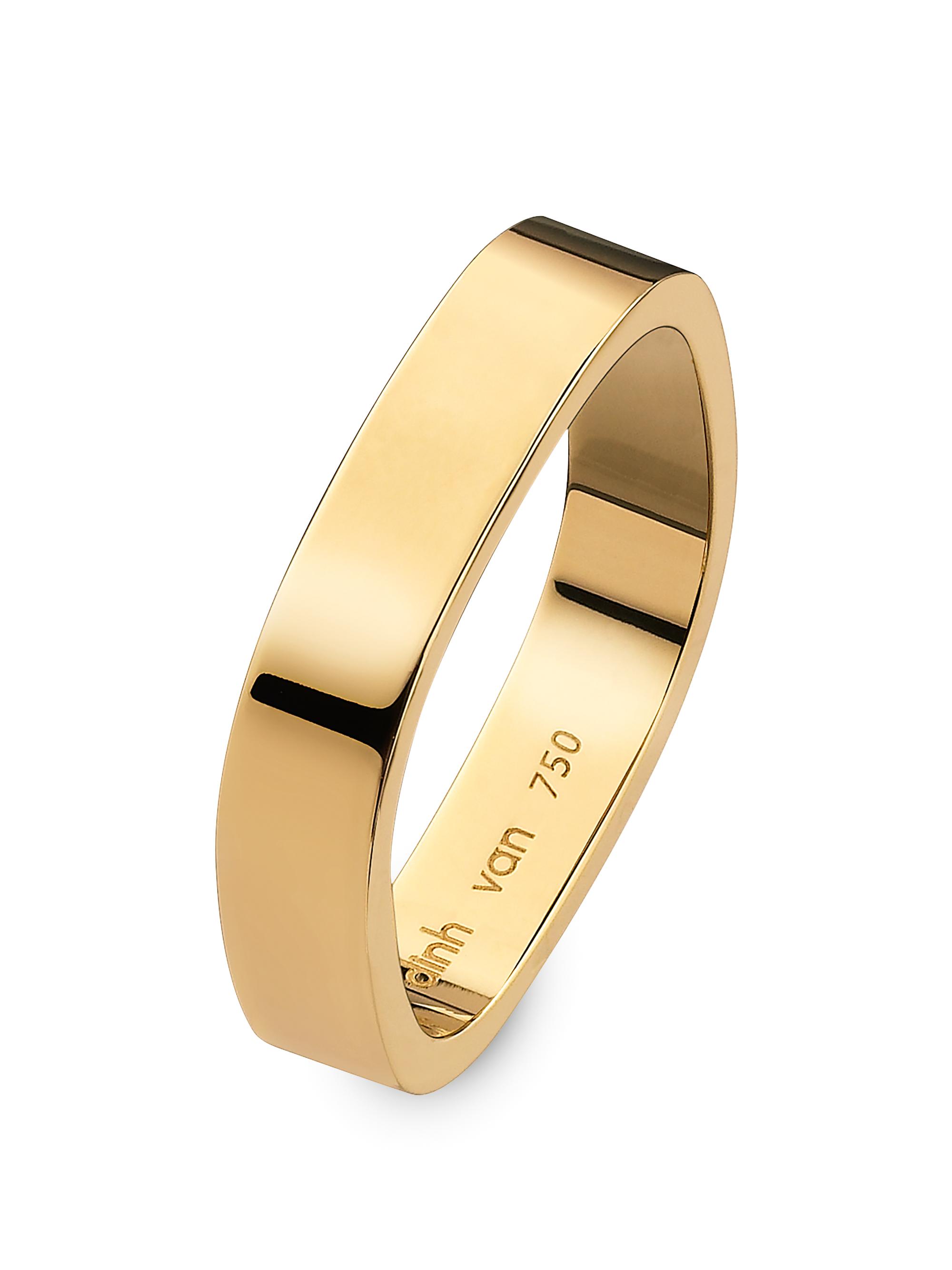 Dinh Van Women's Square Wedding Band 18K Gold Ring - Yellow Gold