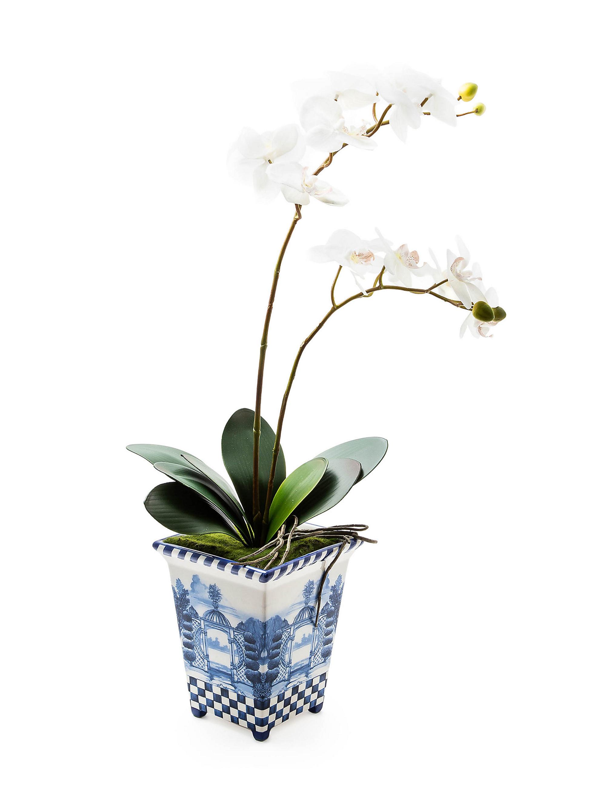 MacKenzie-Childs Royal Toile Large Potted Orchid