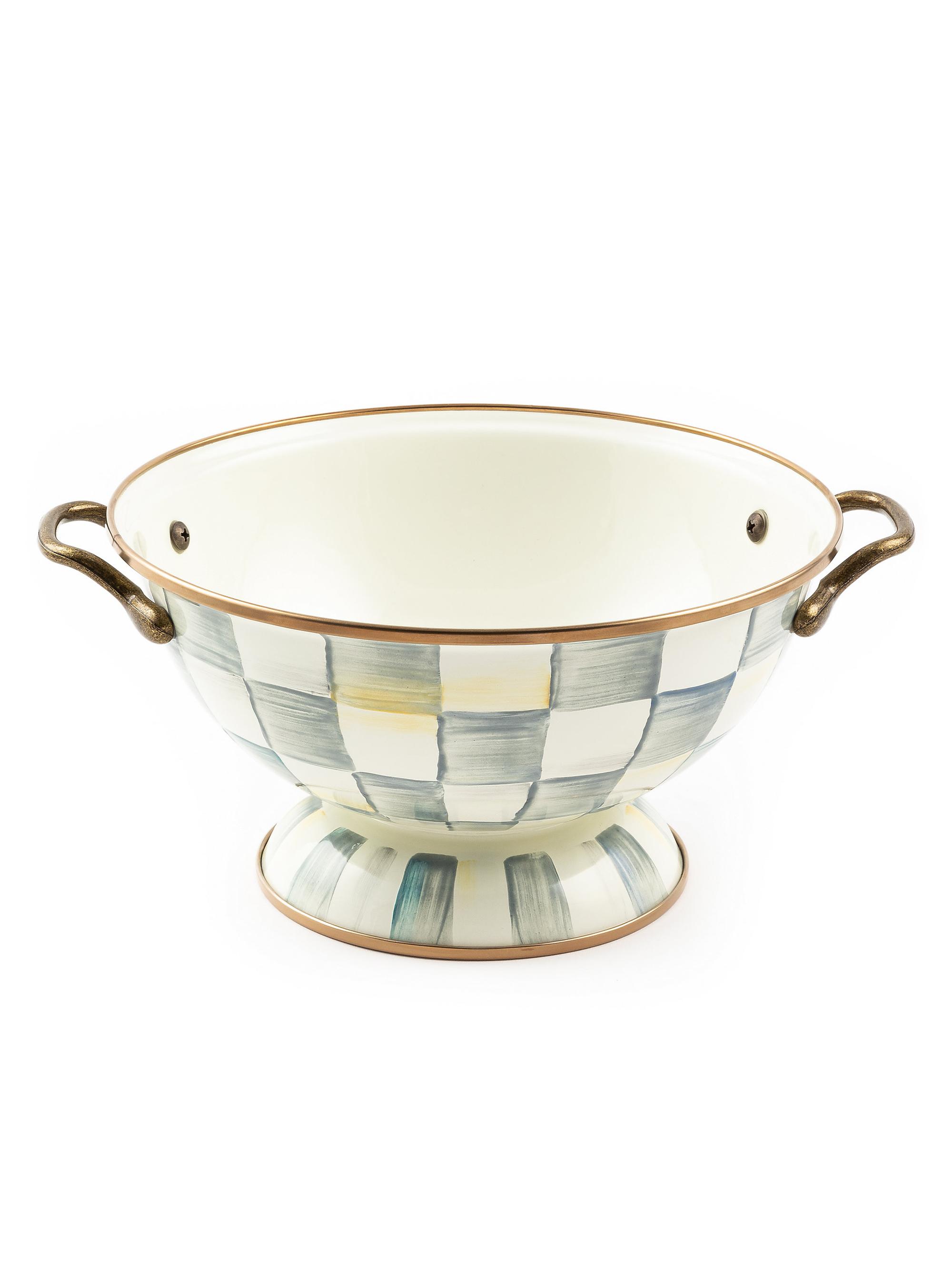 MacKenzie-Childs Sterling Check Enamel Simply Anything Bowl