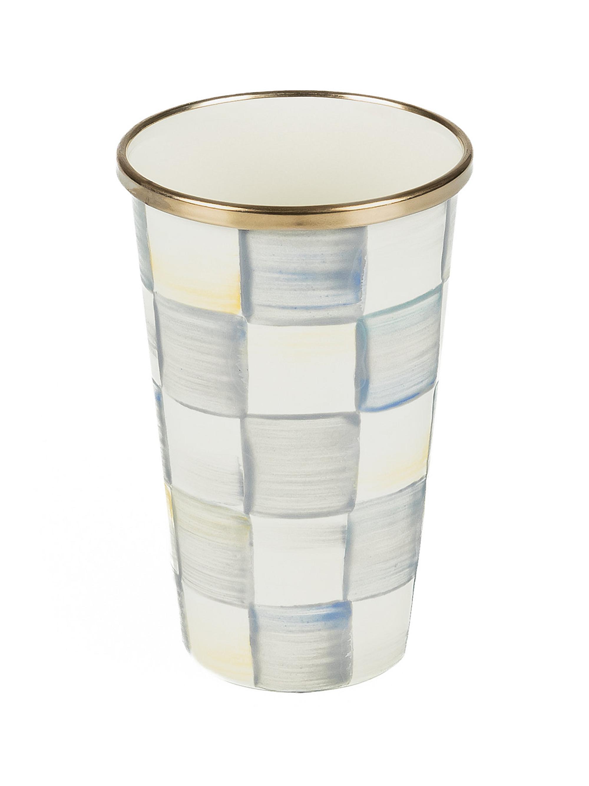 MacKenzie-Childs Sterling Check Enamel Tumbler