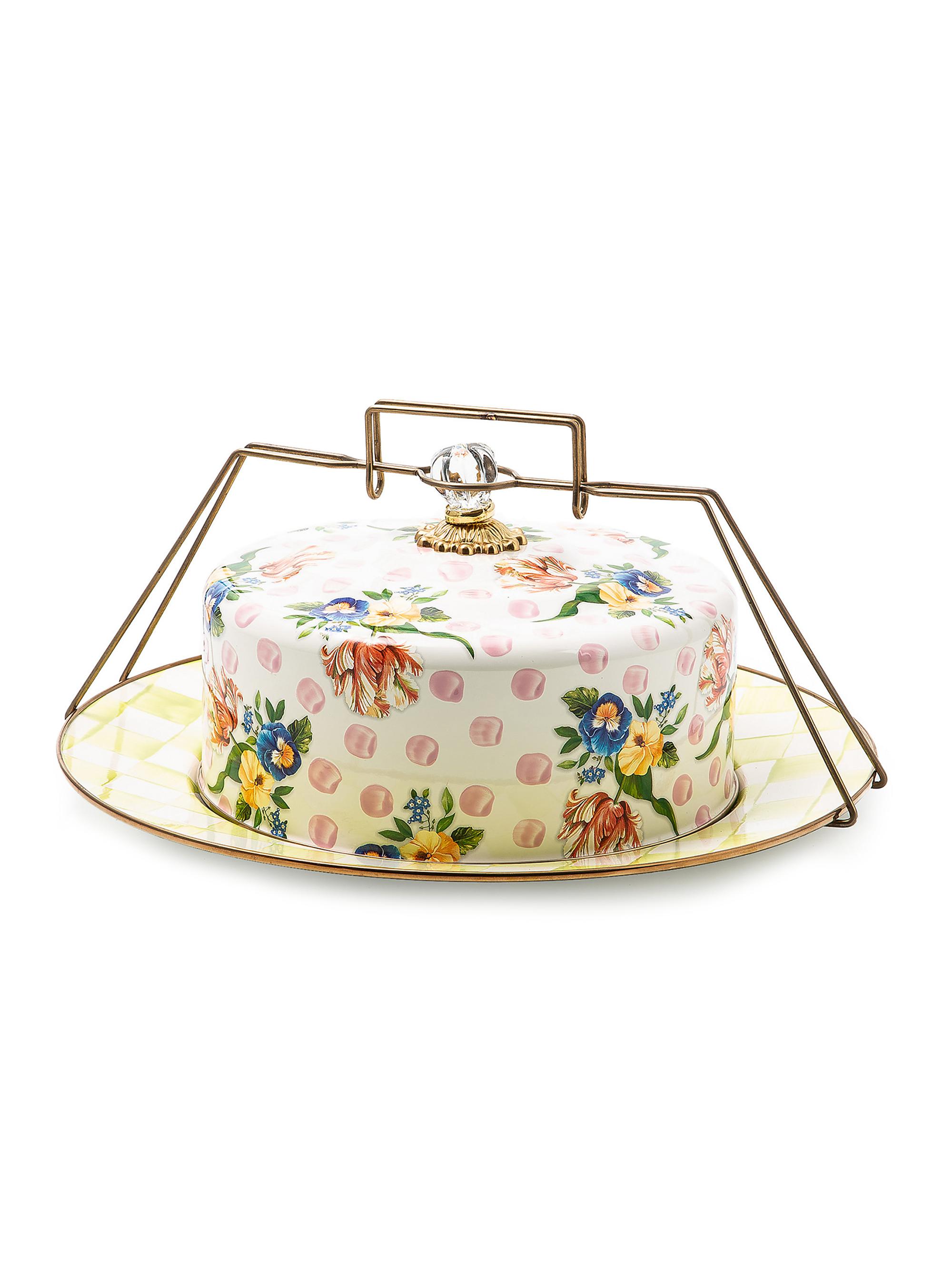 MacKenzie-Childs Wildflowers Enamel Cake Carrier