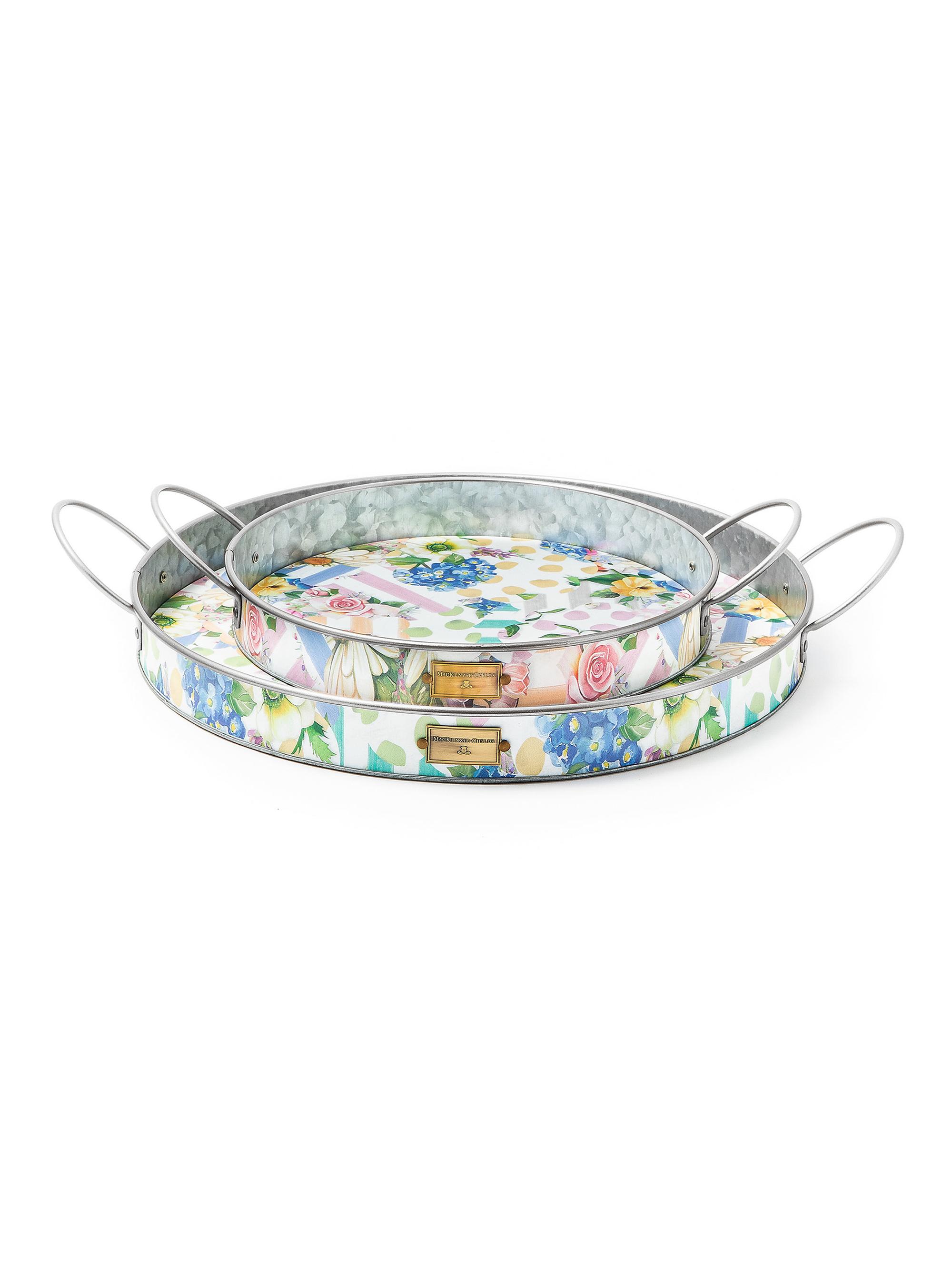 MacKenzie-Childs Wildflowers Serving Trays 2-Piece Set