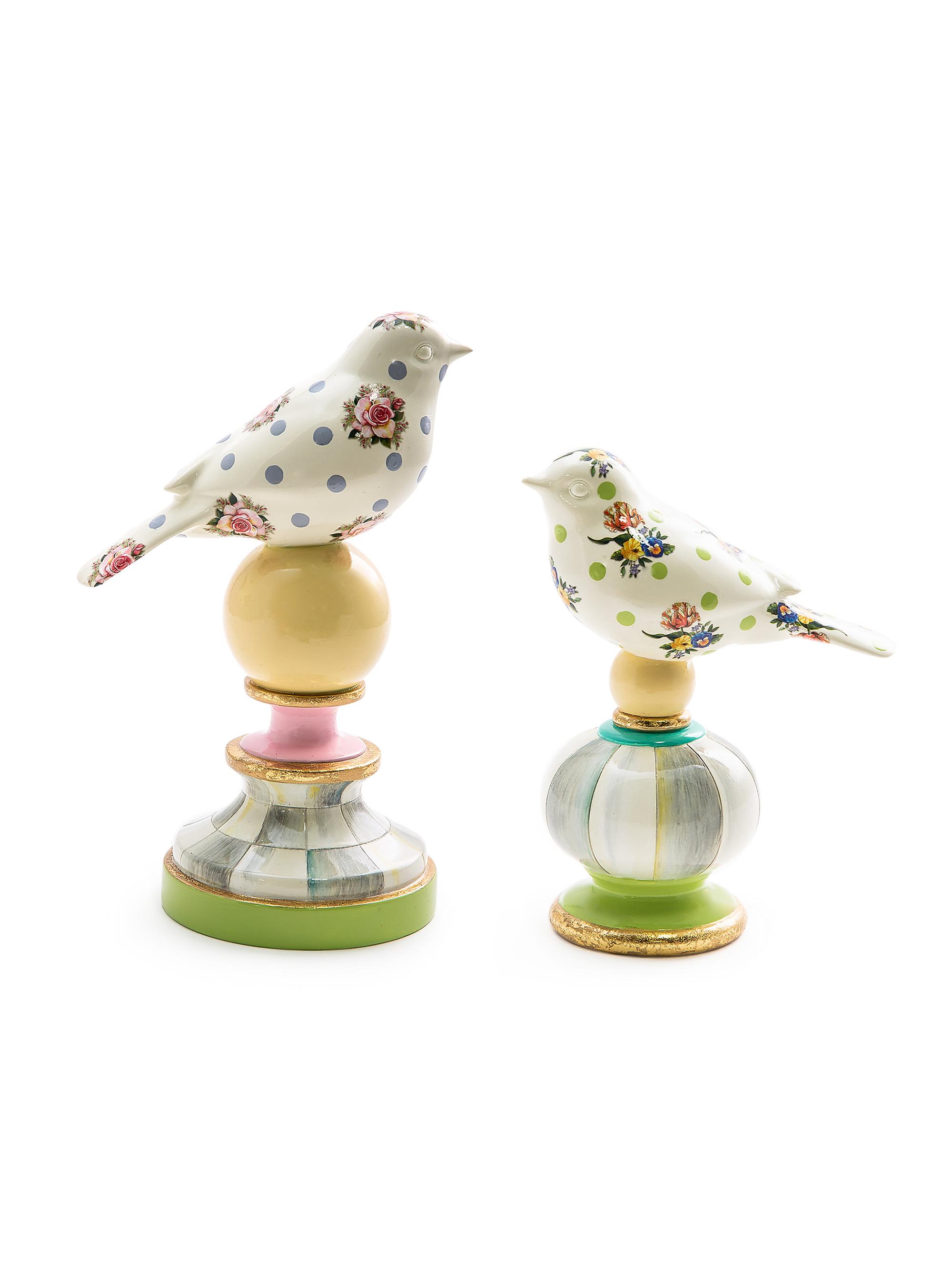 MacKenzie-Childs Wildflowers Bird Topiaries 2-Piece Set