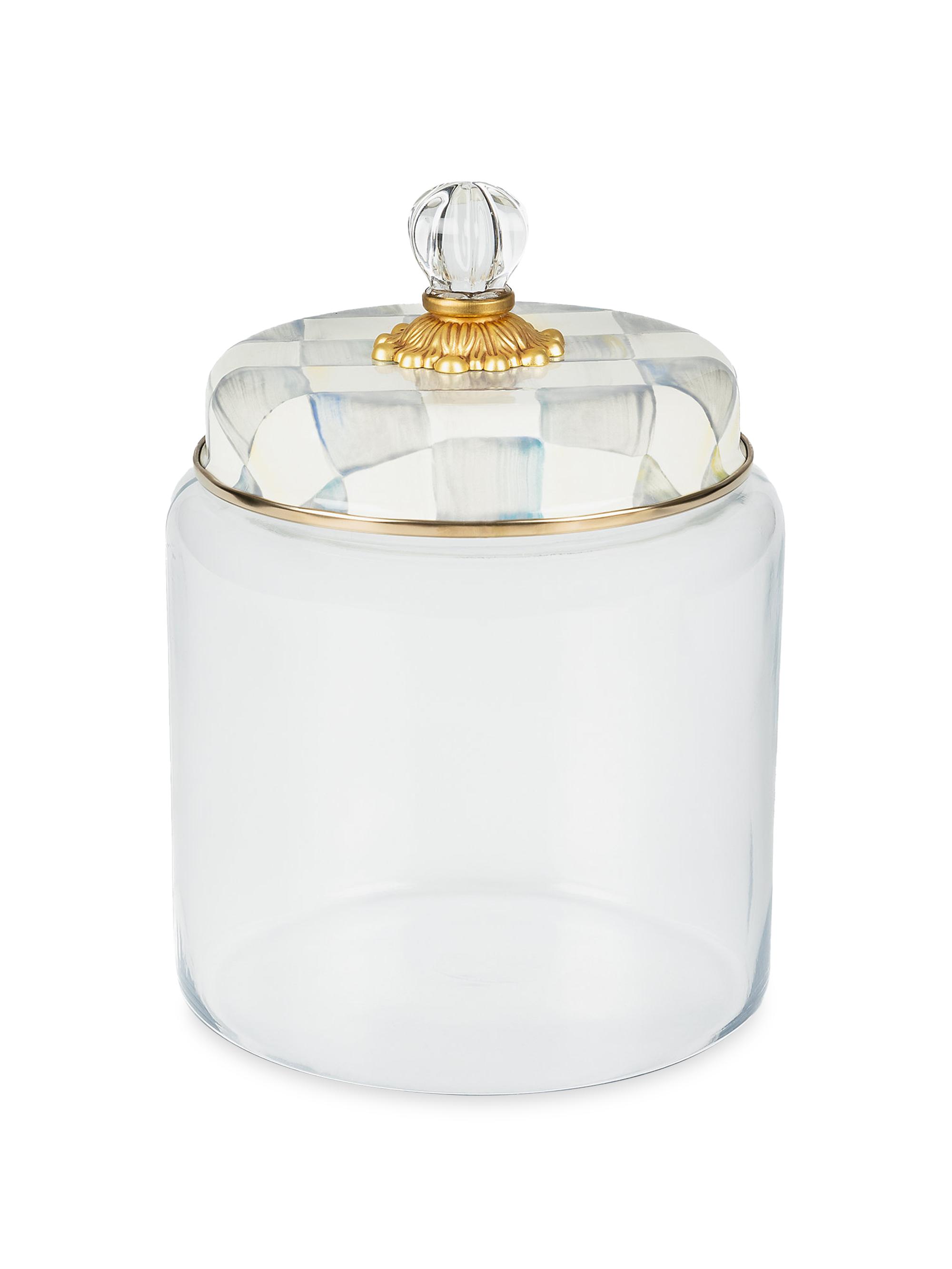 MacKenzie-Childs Sterling Check Large Kitchen Canister