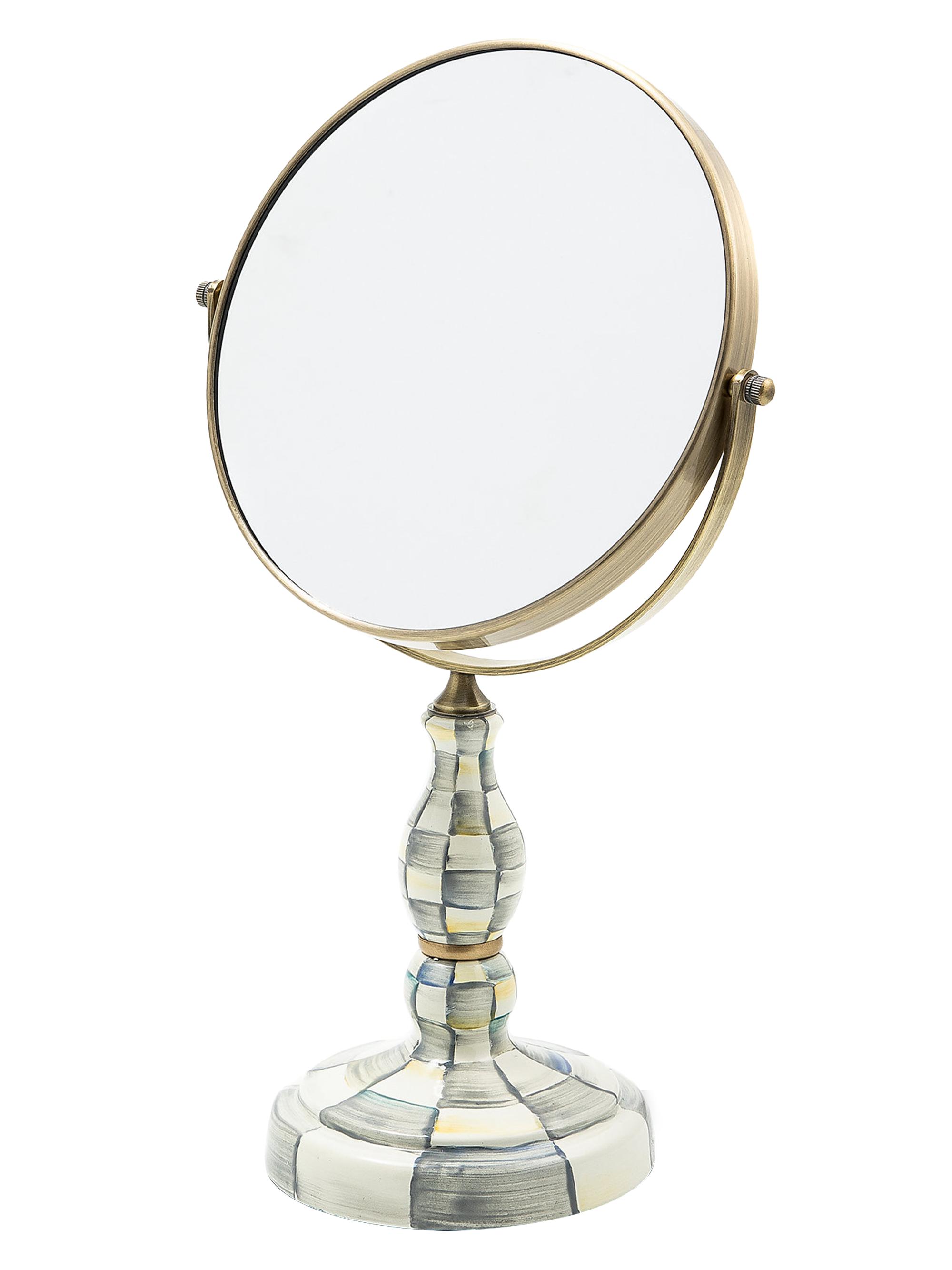MacKenzie-Childs Sterling Check Enamel Vanity Mirror