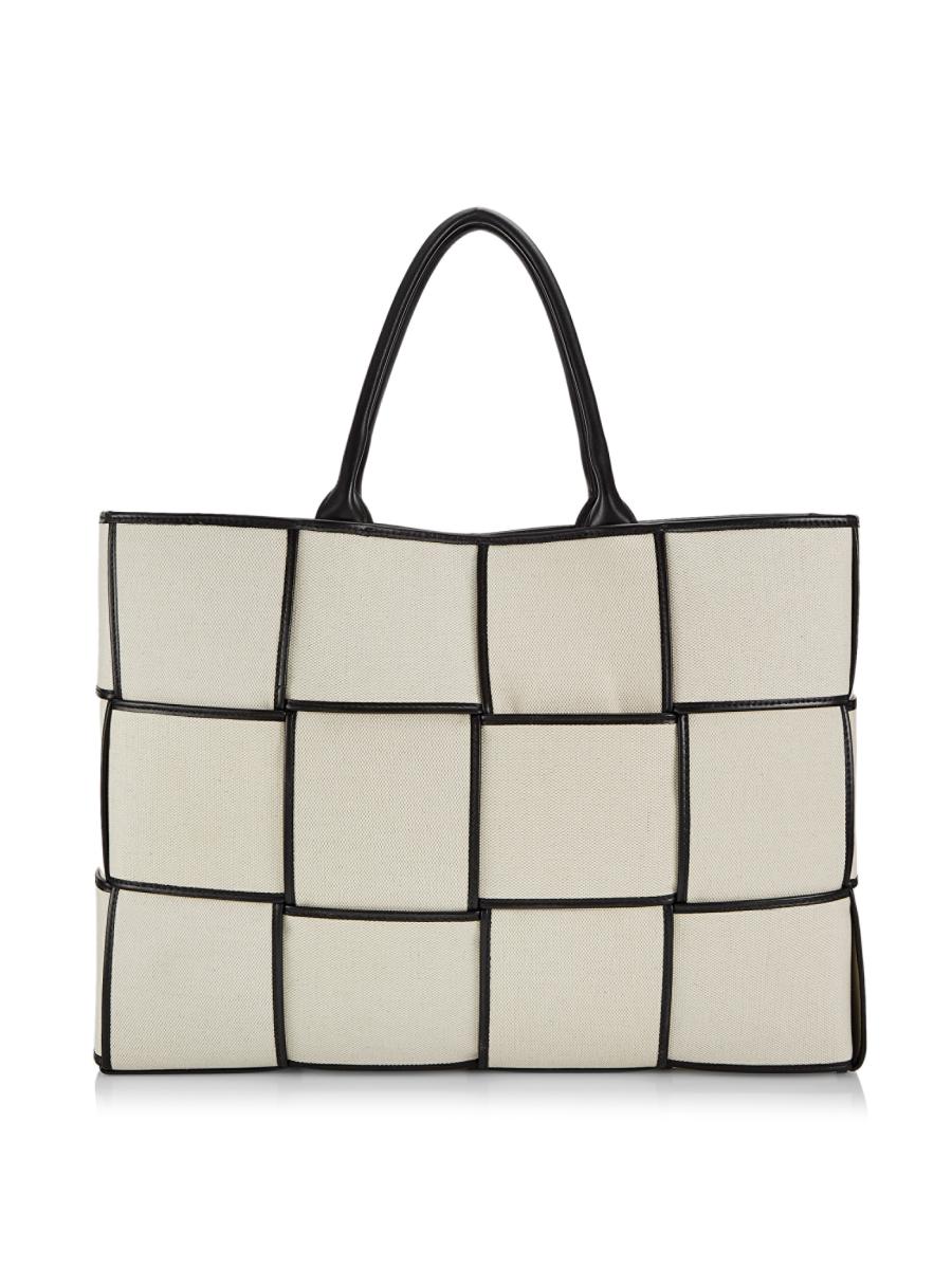 バッグ Bottega Veneta Canvas Tote Bag Leather Bottega Veneta Tote Bag 170045 Grey Canvas Leather Brand