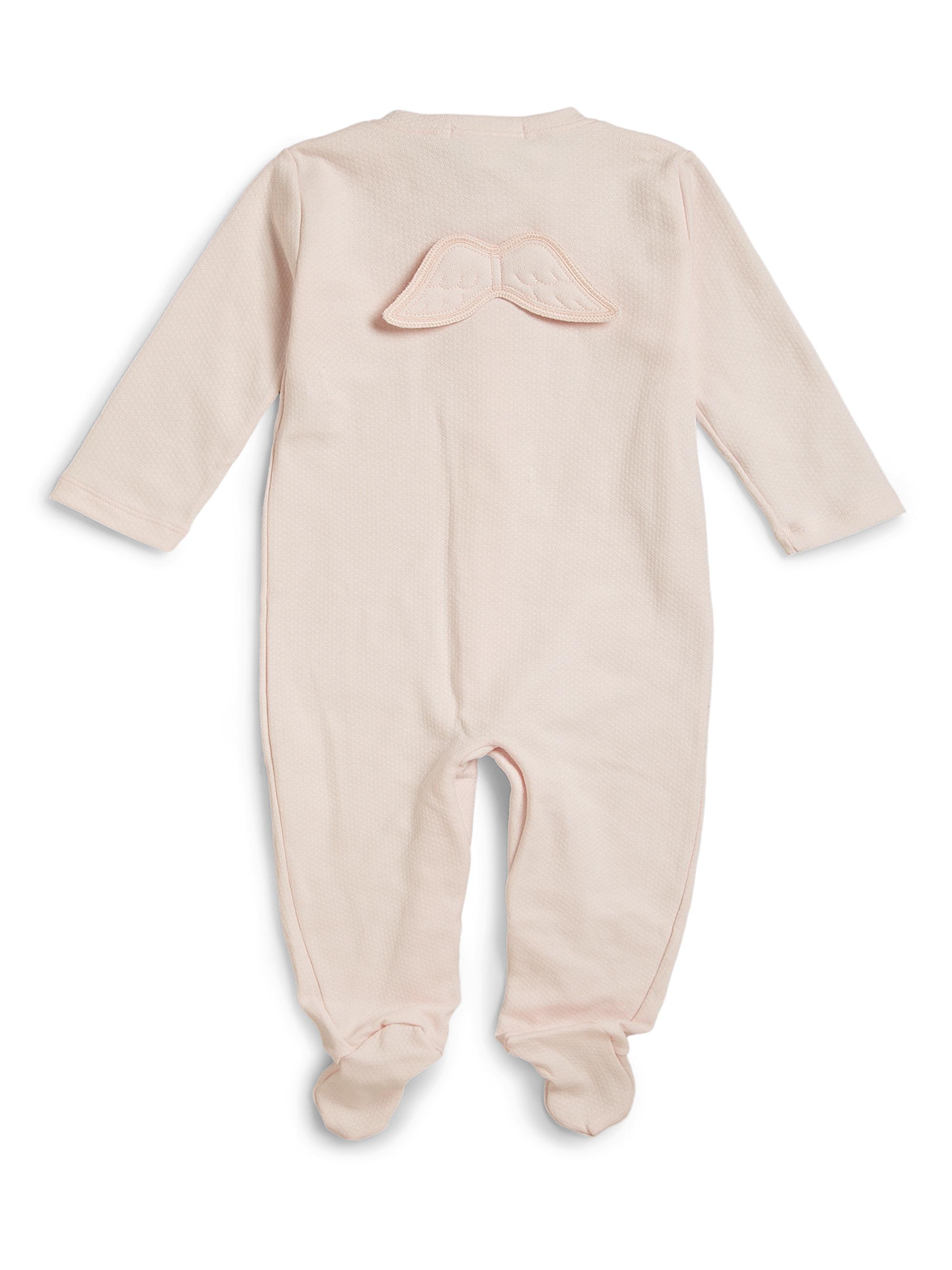 Marie-Chantal Baby's Pointelle Angel Wing Footie - Pink 12 Months | Thumbnail 5