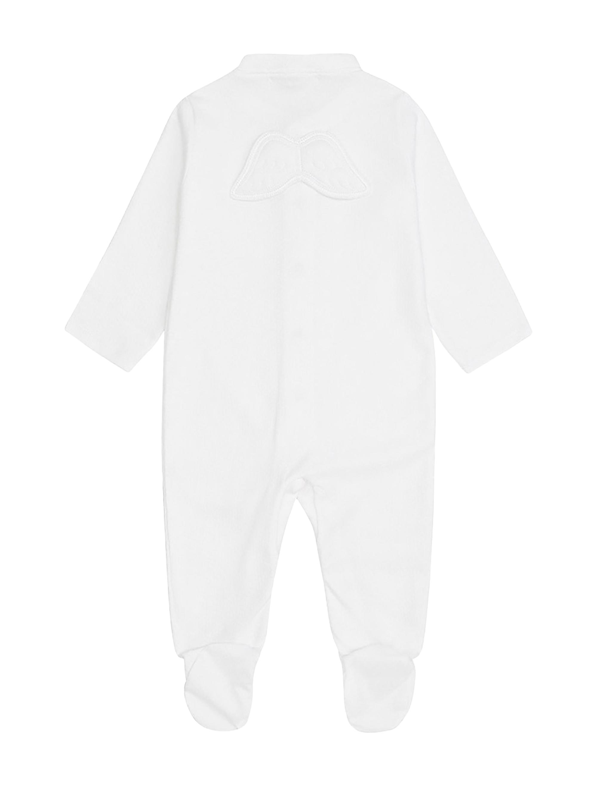 Marie-Chantal Baby's Pointelle Angel Wing Footie - White 12 Months | Thumbnail 4