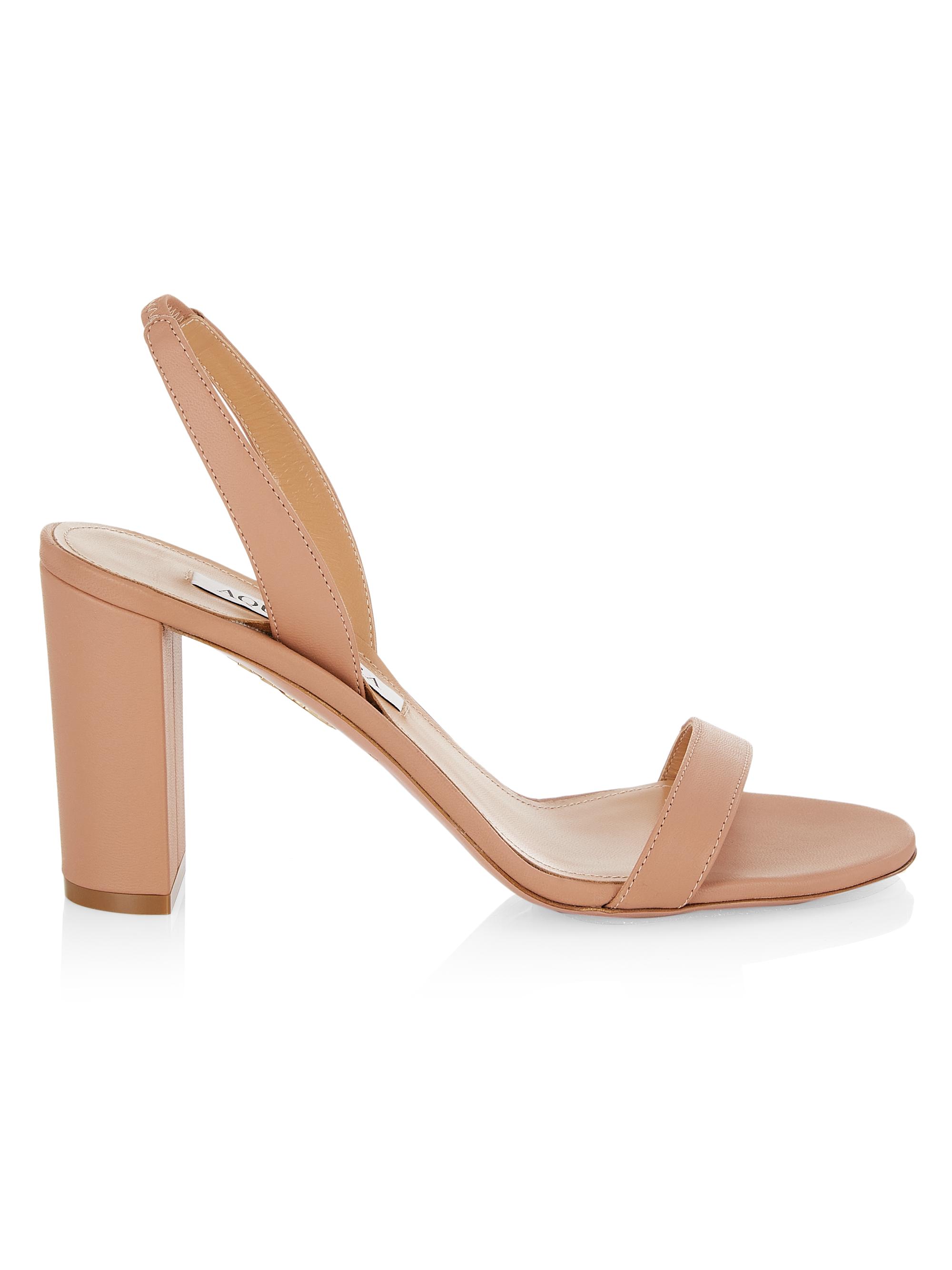 Aquazzura Women's So Nude Leather Sandals - Powder Pink