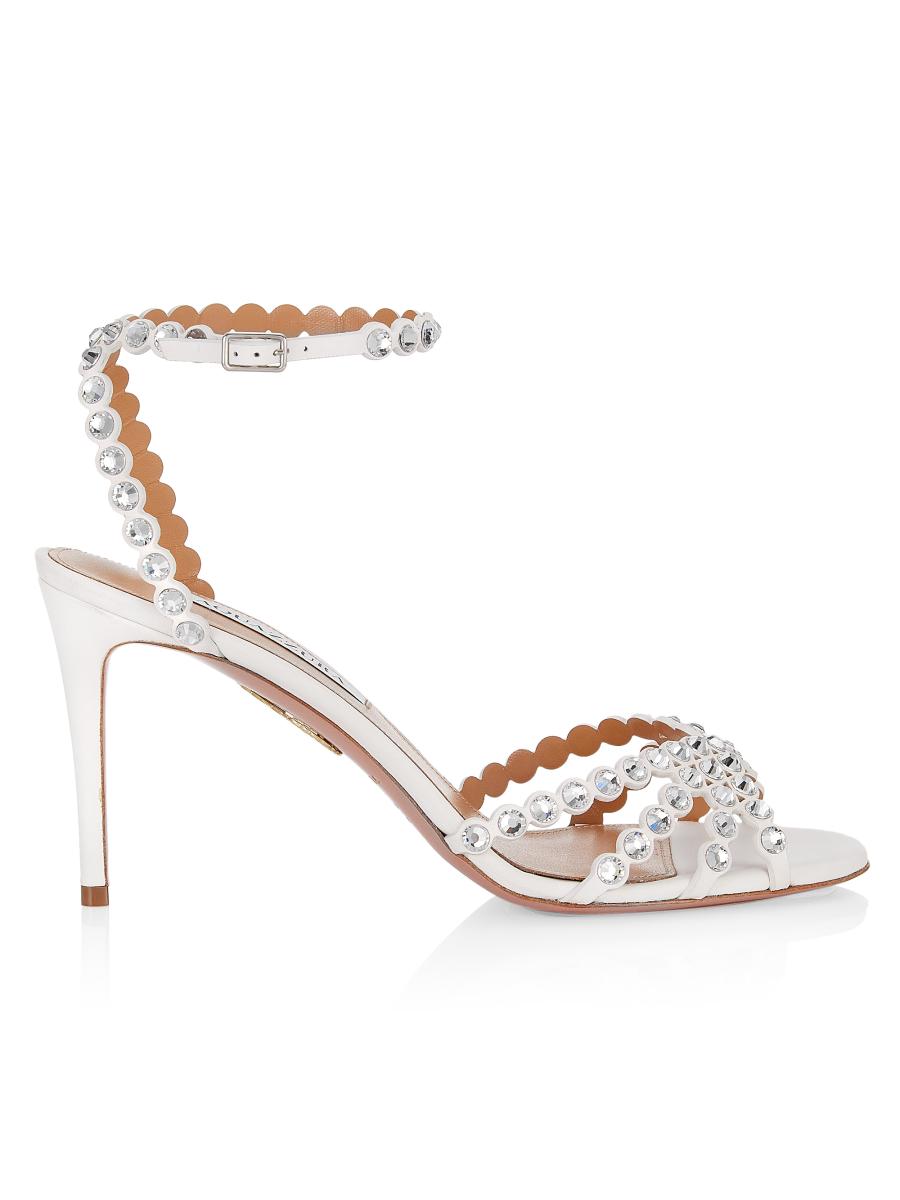 【送料&関税込】Aquazzura Tequila Embellished Open Toe Sanda Aquazzura Tequila Bead & Leather Sandals | Saks Fifth Avenue
