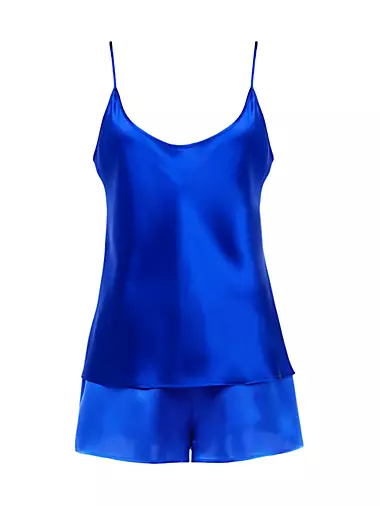 KLL Blue Gingham Silk Satin Pajamas for Women Comfort Wide Leg Sleepwear  For Women Pajama Set for, Sleep Small at  Women's Clothing store