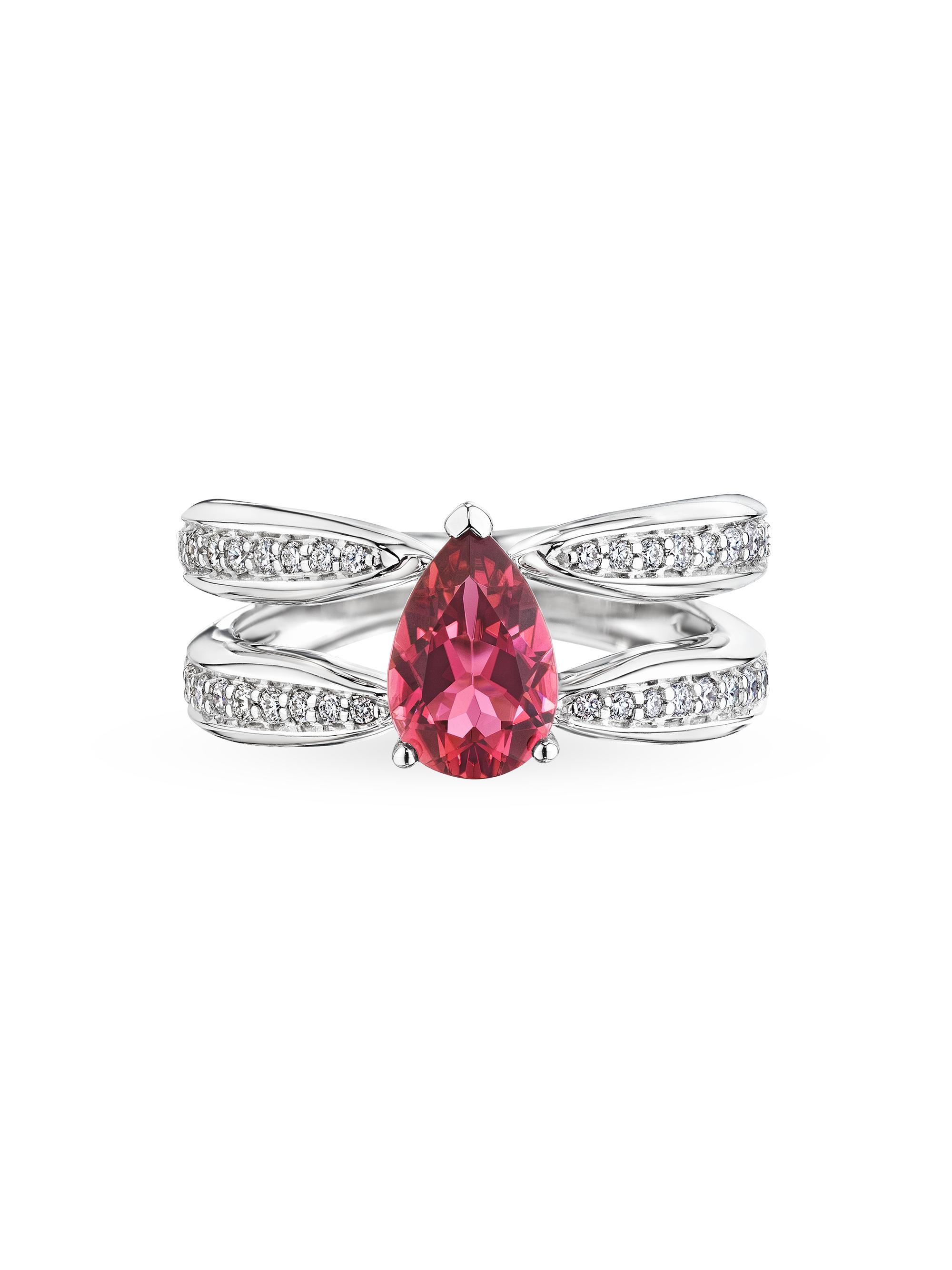 Hueb Women's 18K White Gold, Pink Tourmaline & 0.38 TCW Diamond Ring - White Gold