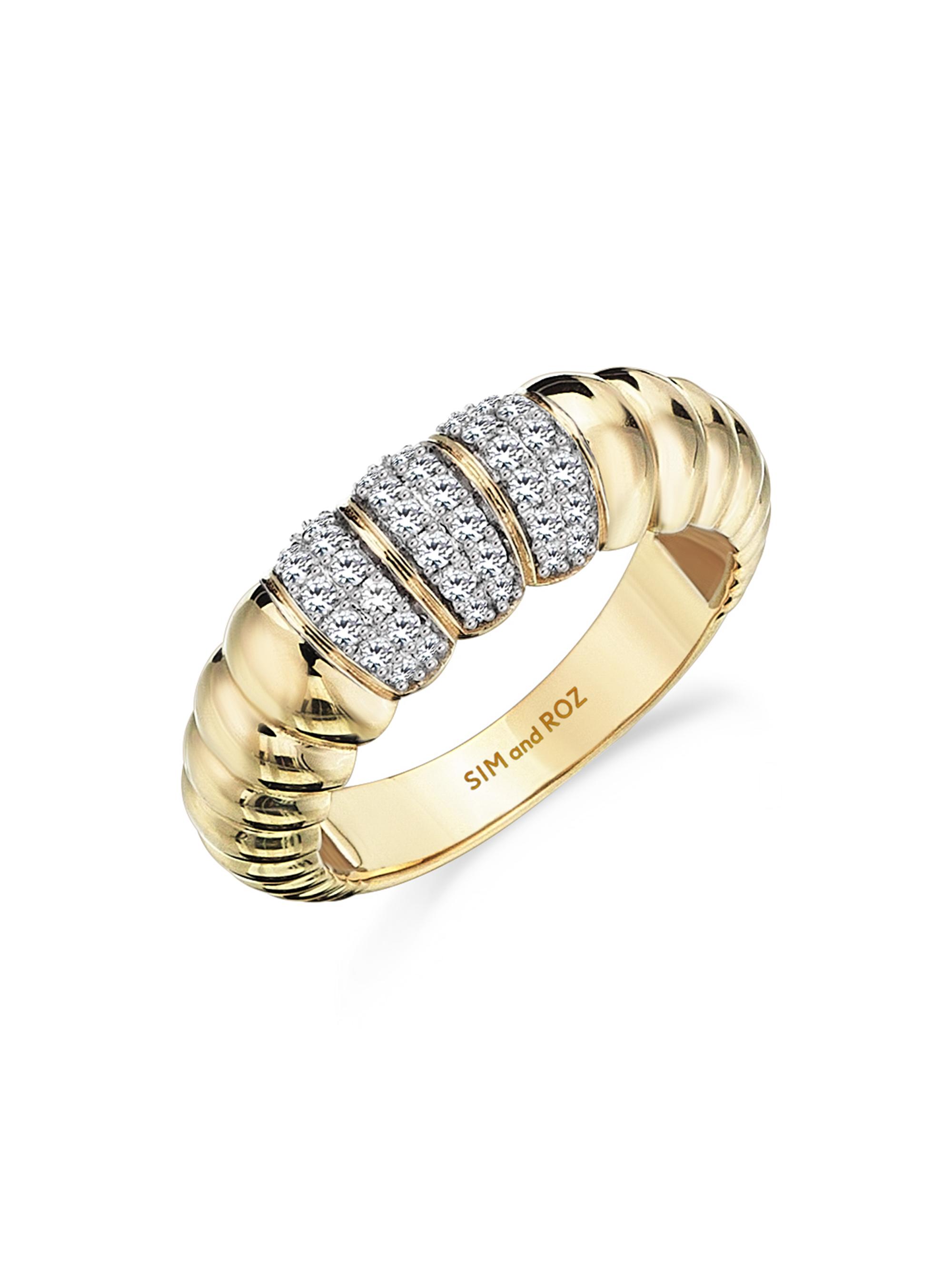 Sim and Roz Women's Connected Morphose 14K Yellow Gold & 0.37 TCW Diamond Fluted Ring - Yellow Gold