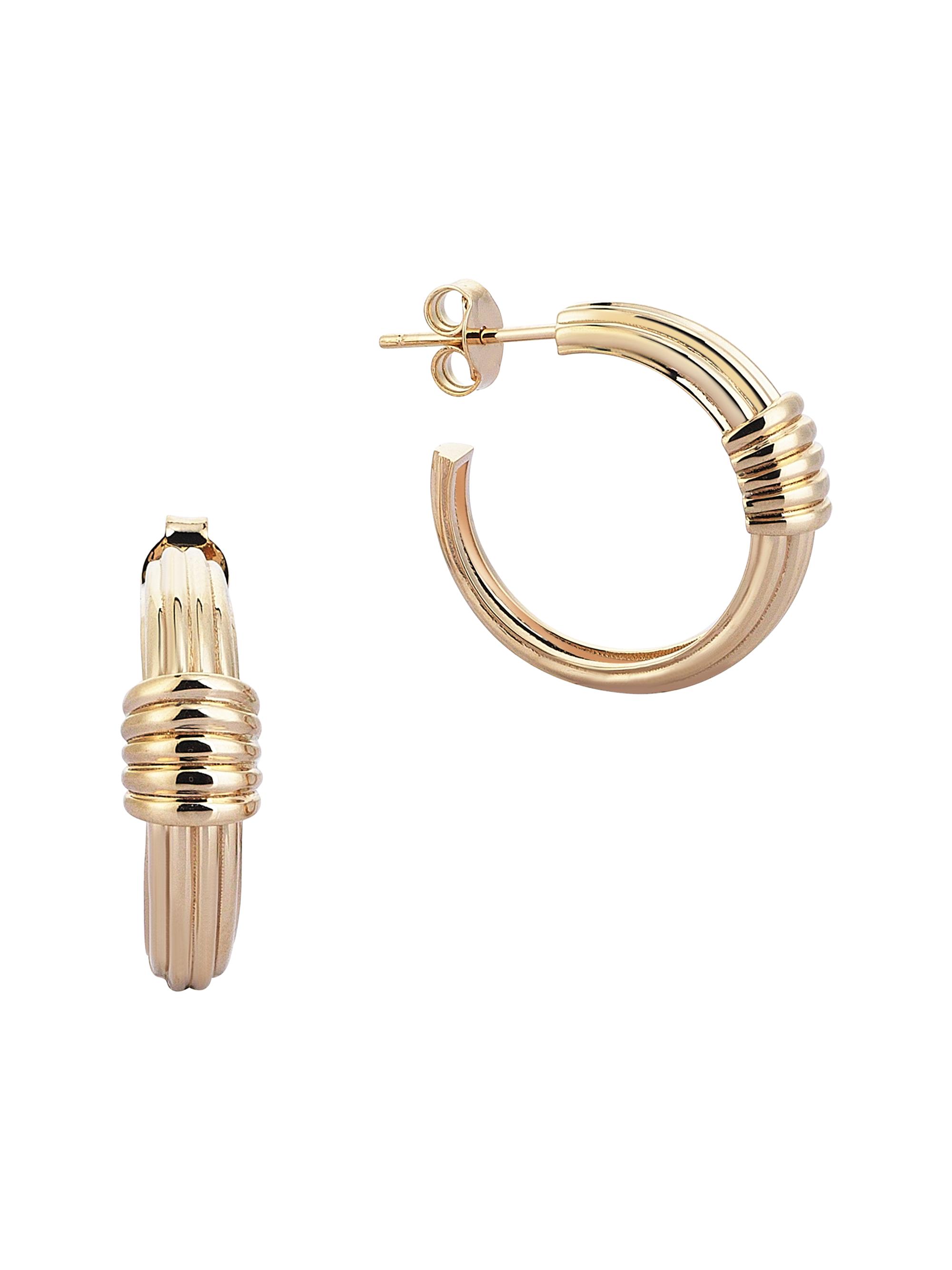 Sim and Roz Women's Connected Morphose 14K Yellow Gold & 0.25 TCW Diamond Hoop Earrings - Yellow Gold