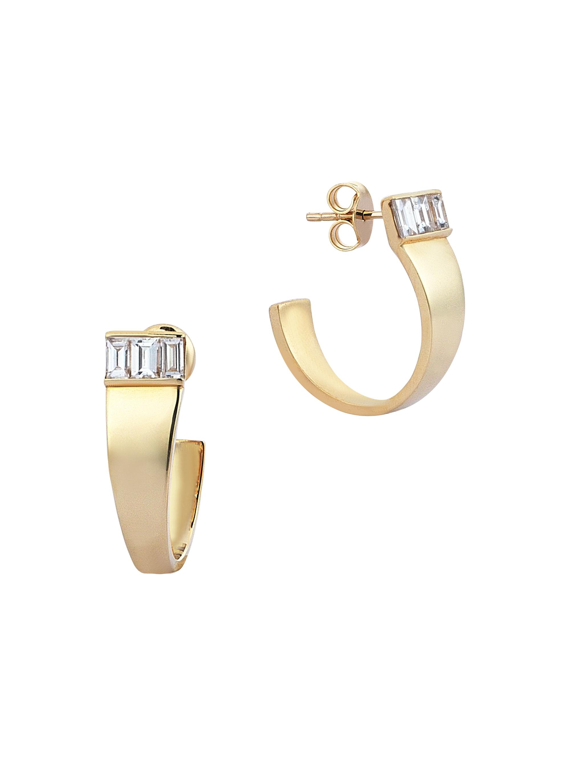 Sim and Roz Women's Vortex Loa 14K Yellow Gold & 0.29 TCW Diamond Hoop Earrings - Yellow Gold