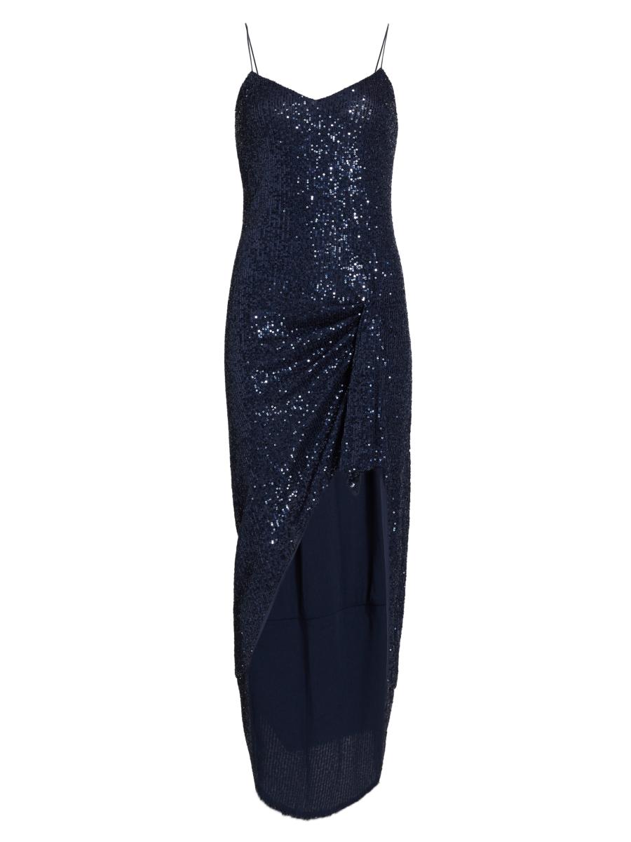 caroline constas sequin dress Caroline Constas Women's Koren Sequined Maxi Dress - Navy