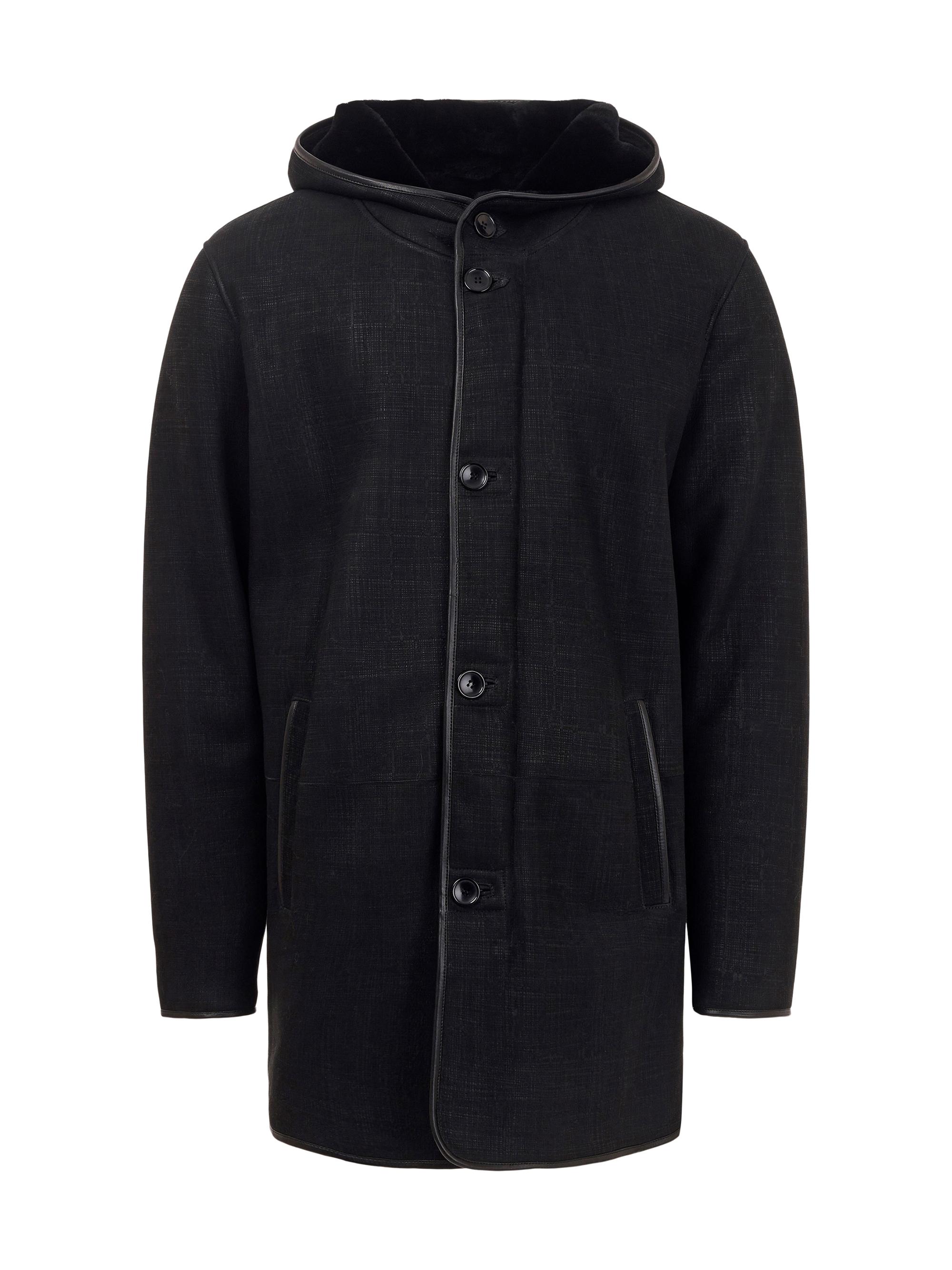 Gorski Men's Shearling Lamb Parka - Black