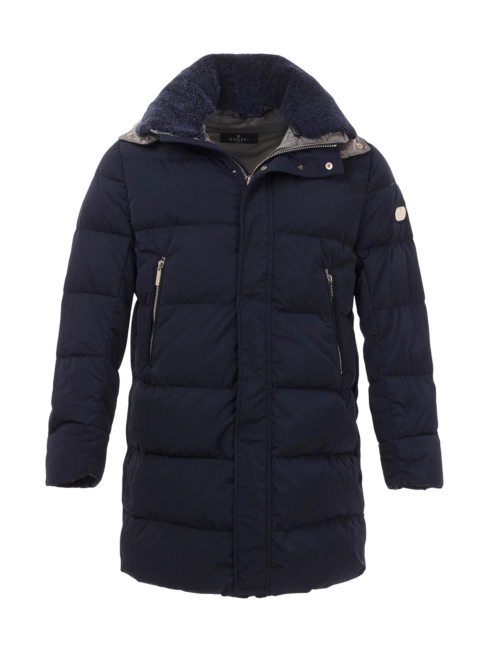 Gorski Men's Apres-Ski Parka with Shearling Lamb - Navy