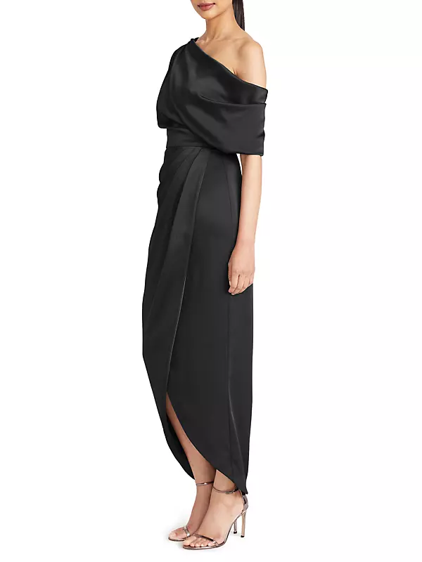 Rayna One Shoulder Draped Gown – THEIA