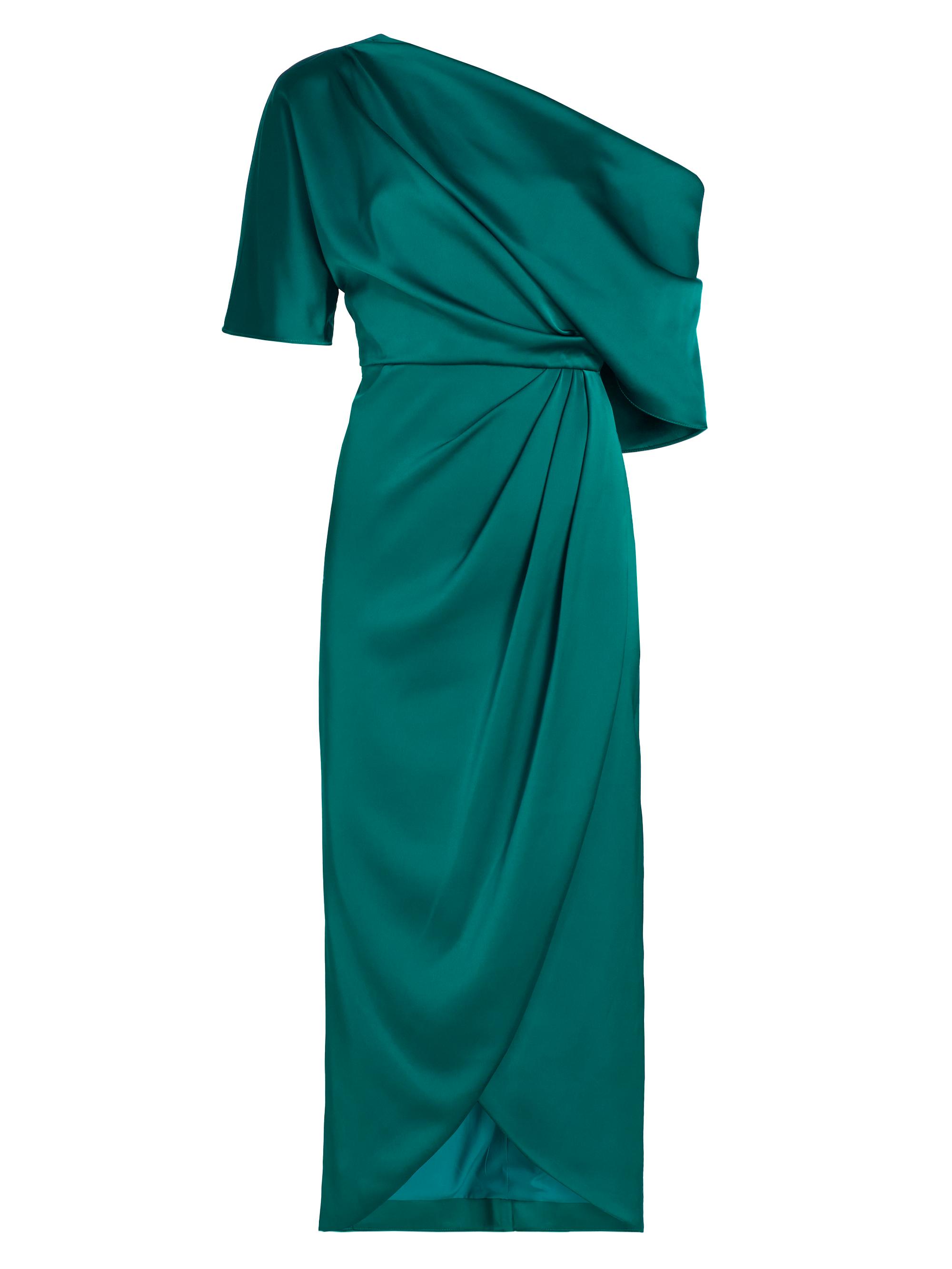 Theia Women's Rayna One-Shoulder Gown - Midnight Green
