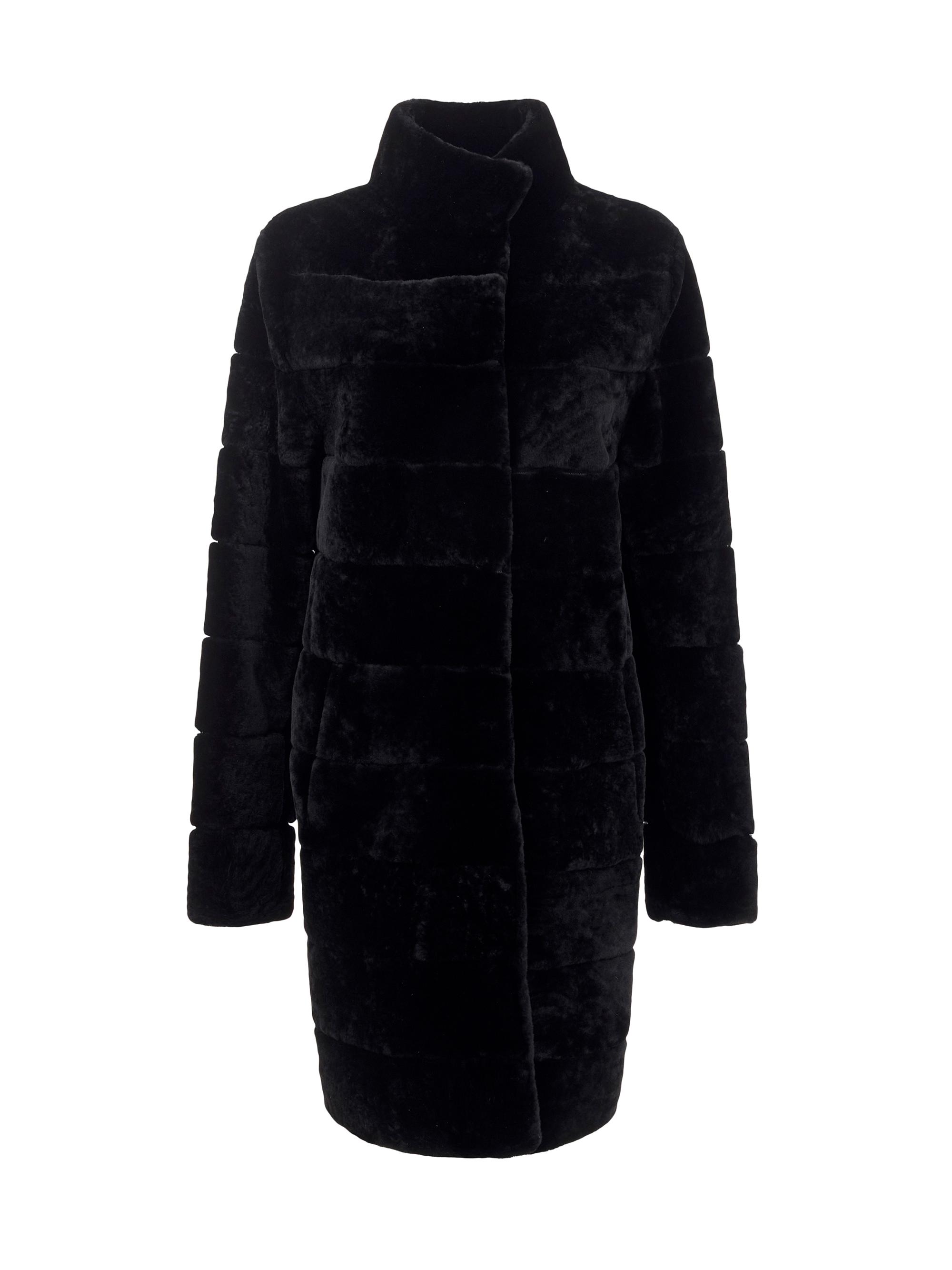 Gorski Women's Reversible Shearling Lamb Coat - Black