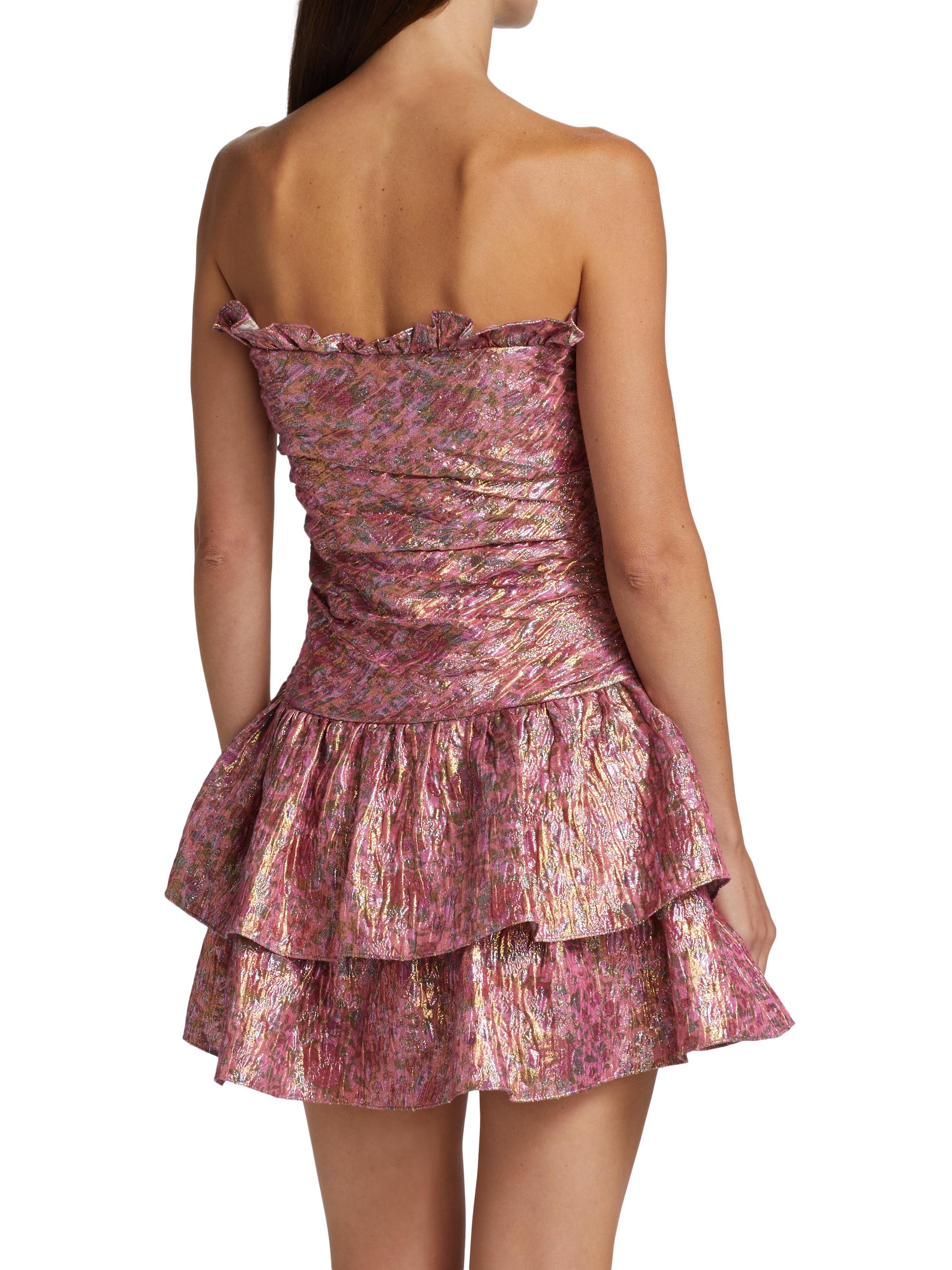 LoveShackFancy Acelin Jacquard Ruffle Minidress | Saks Fifth Avenue