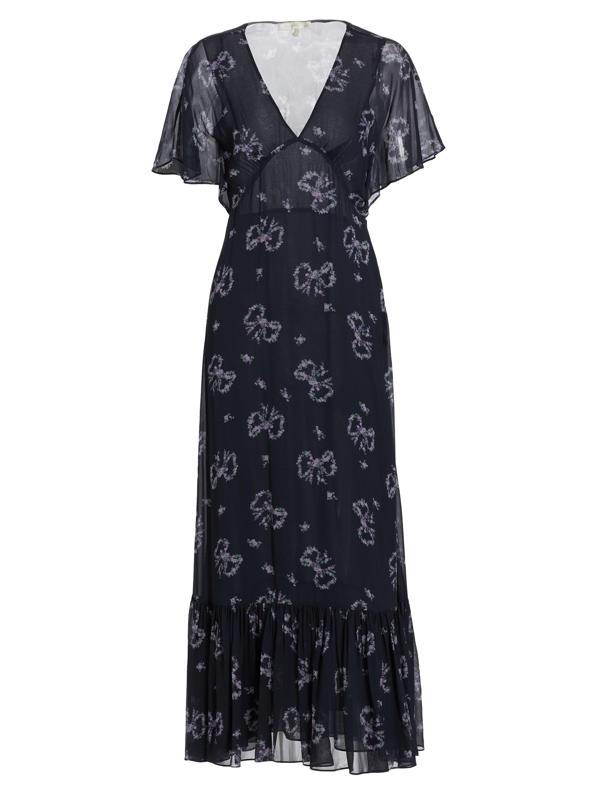 LoveShackFancy Women's Kover V-Neck Tiered Maxi Dress - Blue Heron