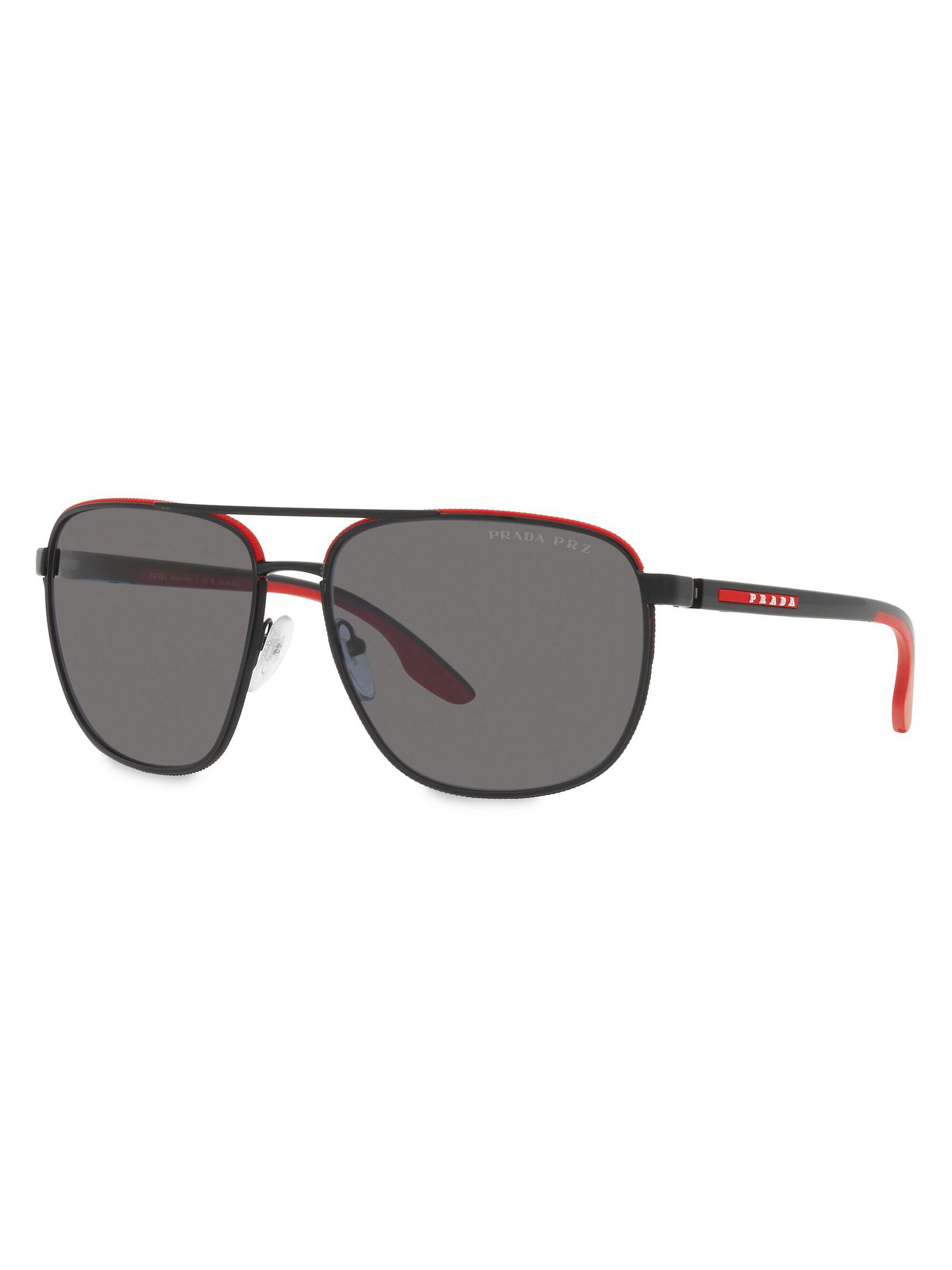 Prada Linea Rossa 62MM Metal Pilot Sunglasses | Saks Fifth Avenue