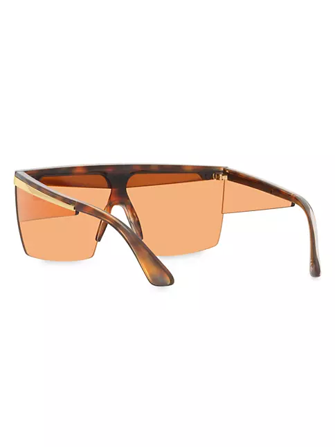 Shop Versace 44MM Studded Squared Aviator Sunglasses