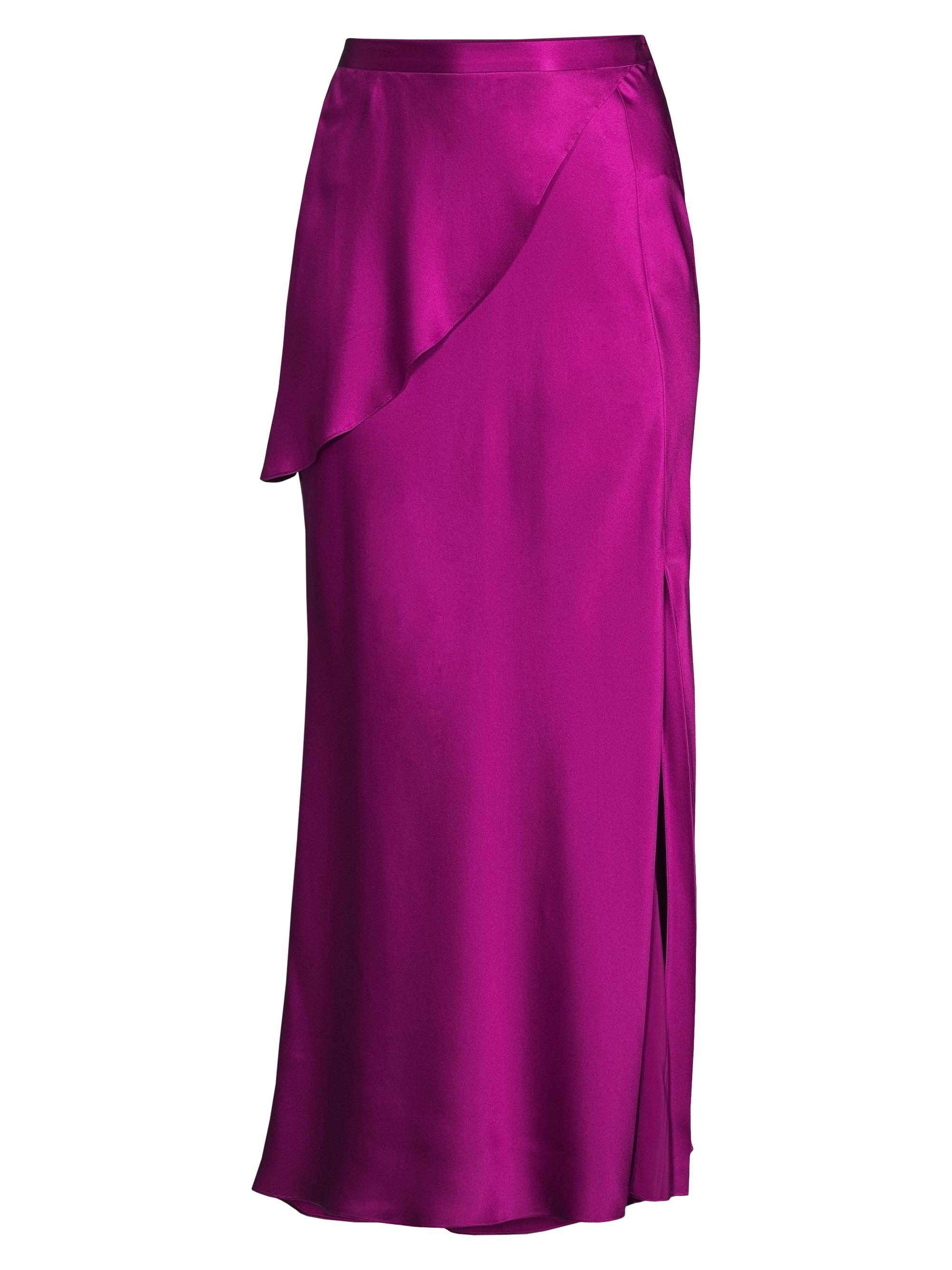 Undra Celeste Women's Silk Bias-Cut Skirt - Rich Berry