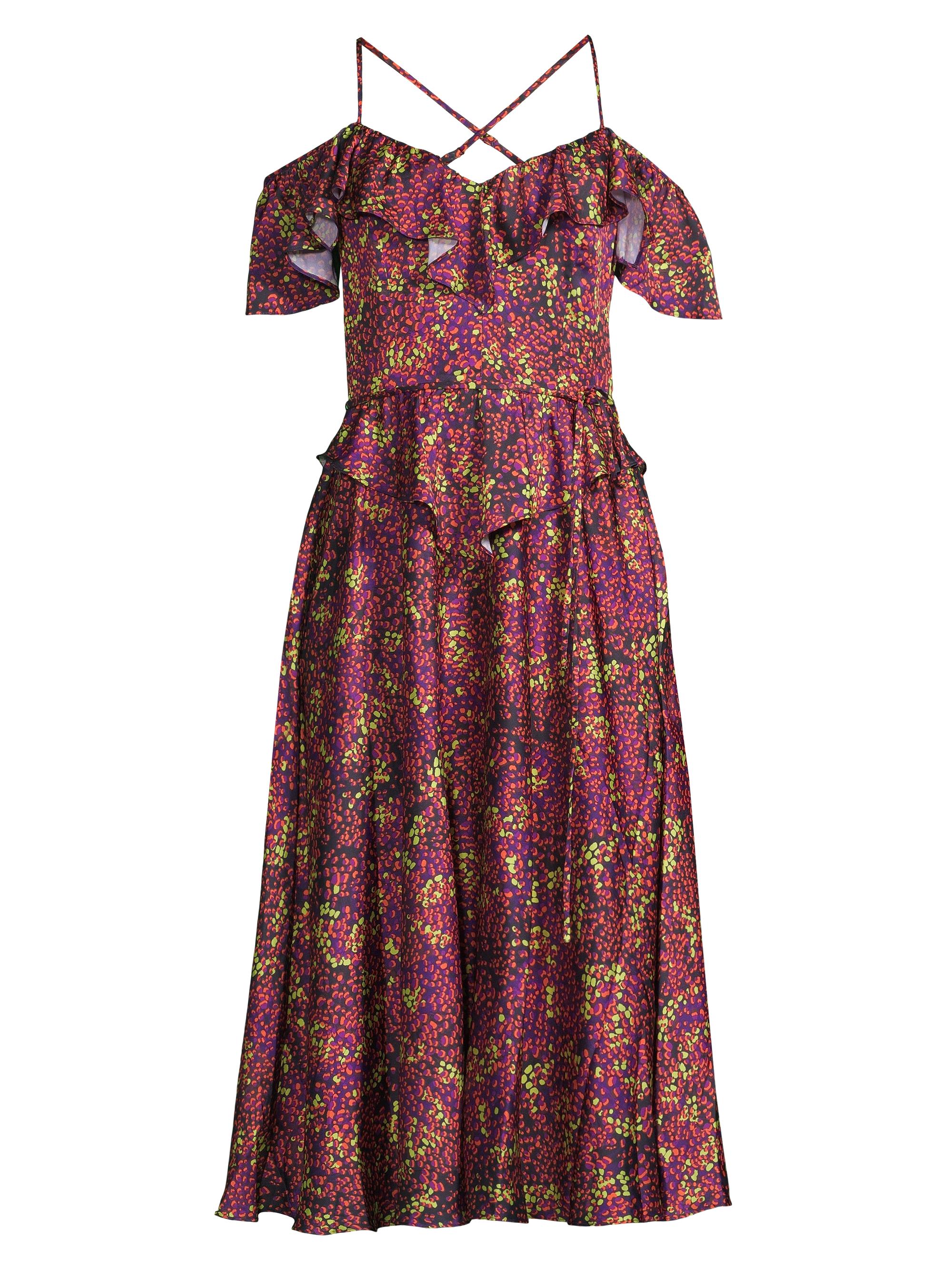 Undra Celeste Women's Printed Off-The-Shoulder Midi-Dress - Rich Berry Animal