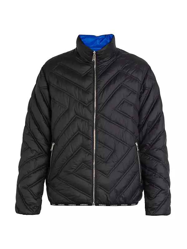 Versace Men's Reversible Puffer Jacket - Black - Size 44