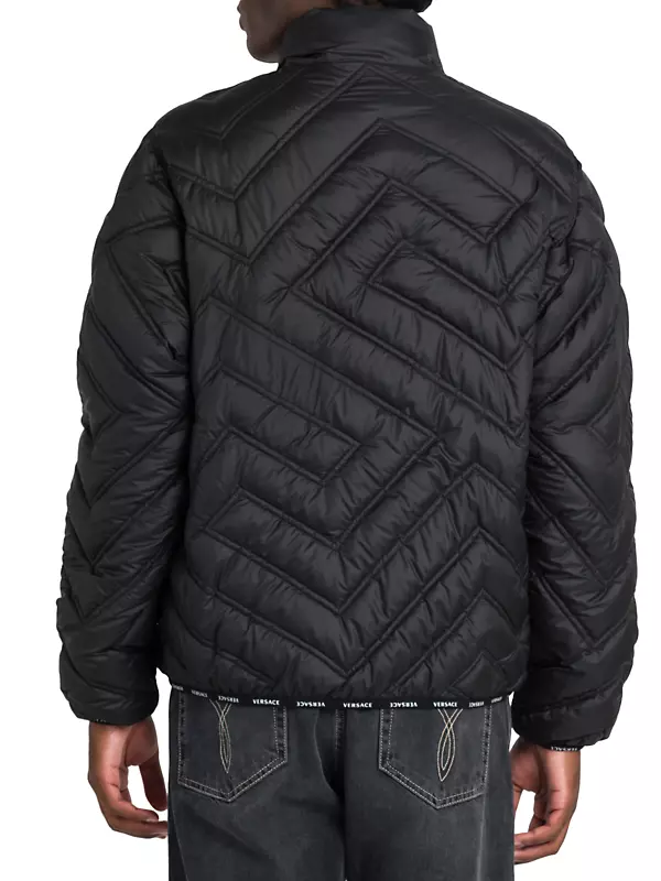 Shop Versace Reversible Puffer Jacket